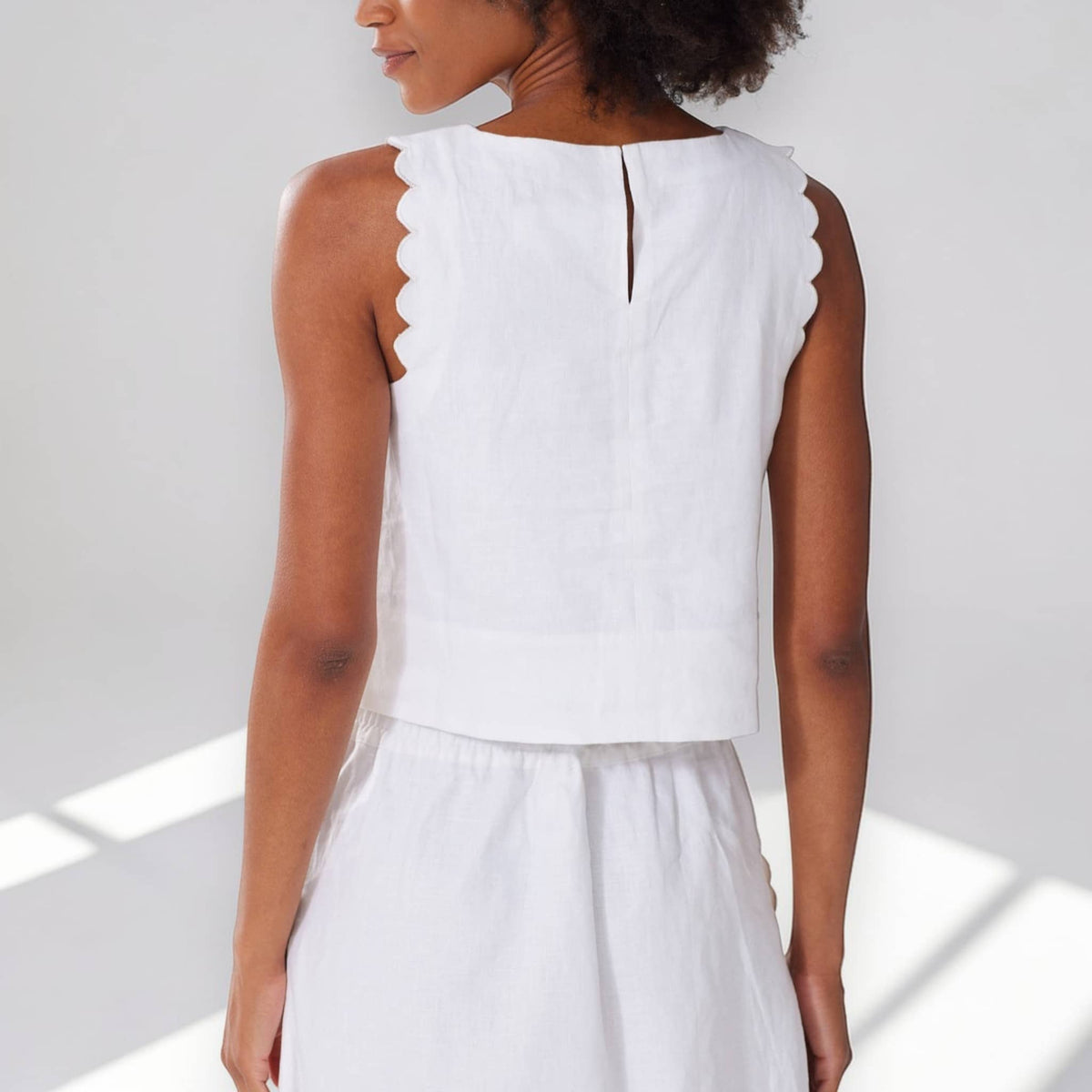 Elastic-Waist Linen Maxi Skirt, Relaxed Straight Skirt