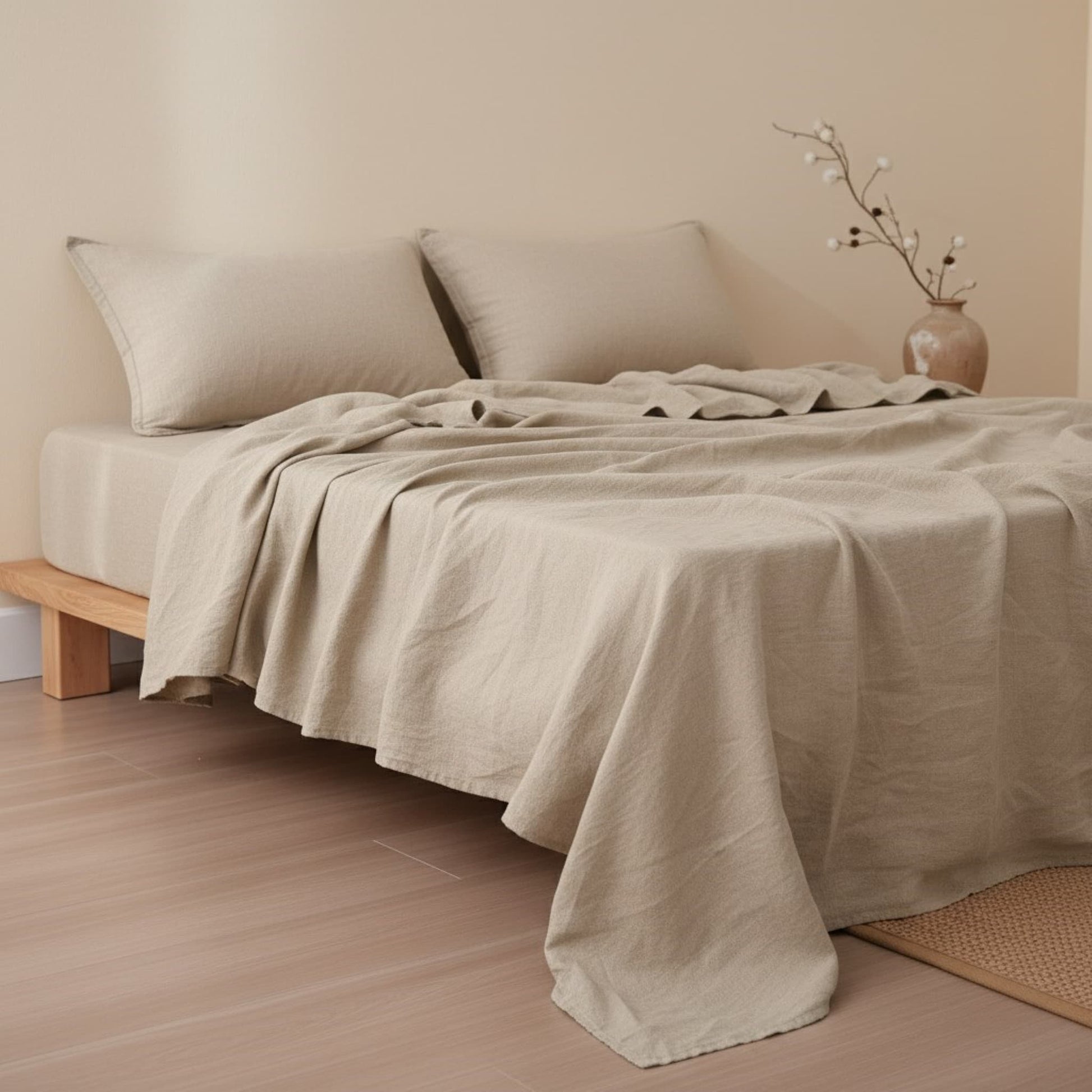 Linen Flat Sheet, Natural Linen Bed Sheet