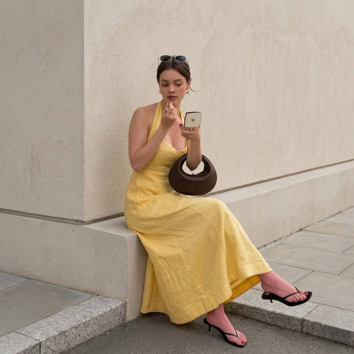 Linen Halter Maxi Dress, A Line Maxi Dress