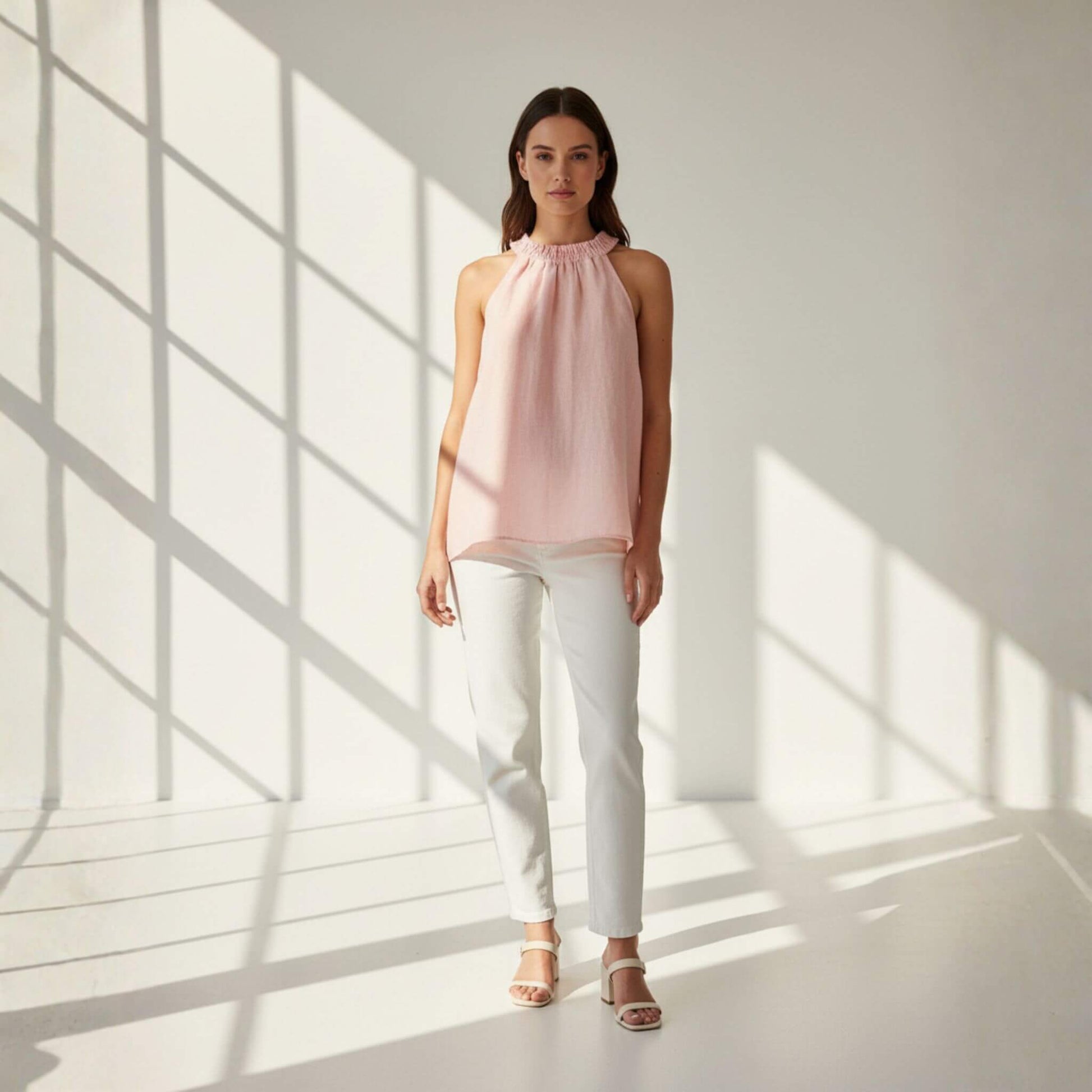 Linen Halter Top, Sleeveless Linen Top