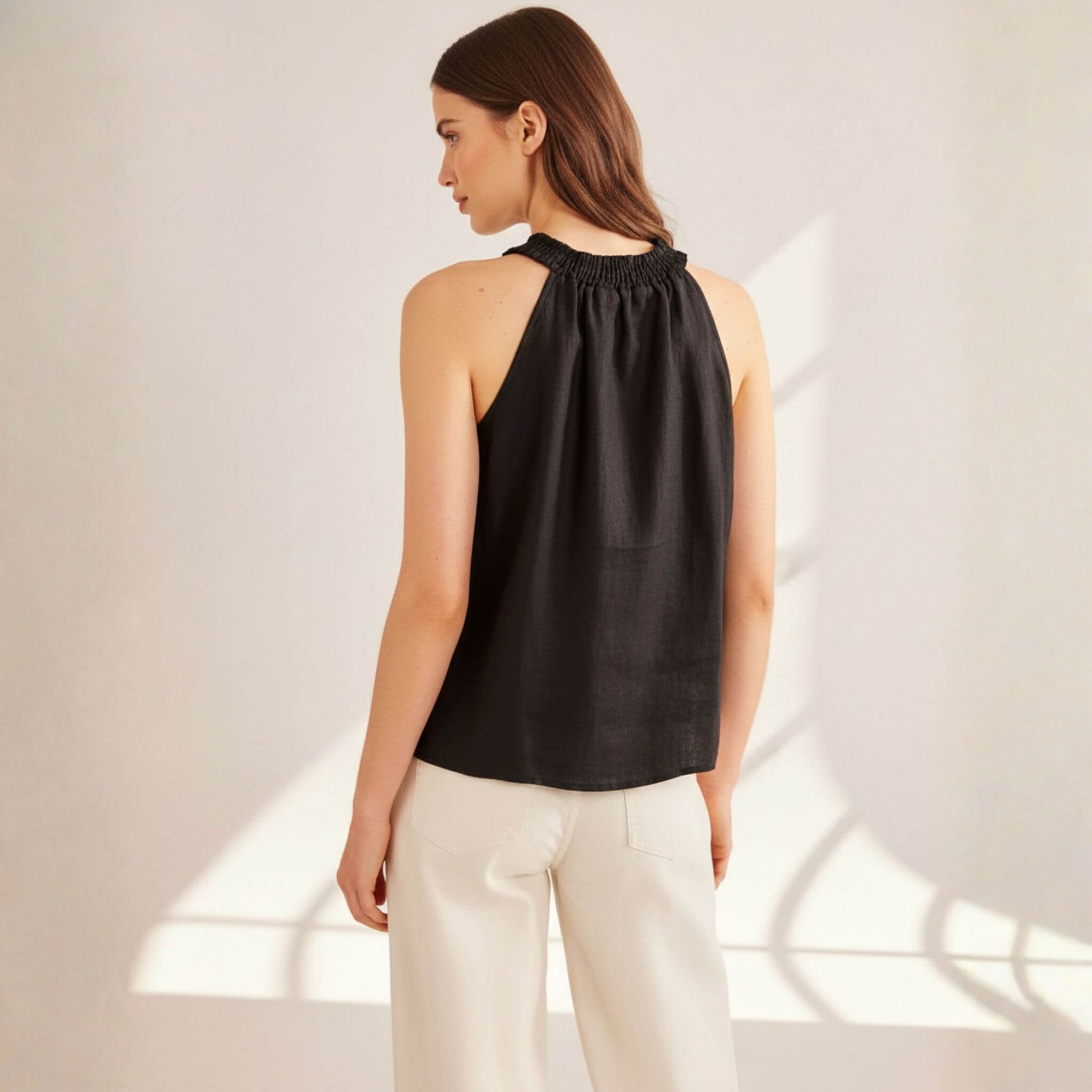 Linen Halter Top, Sleeveless Linen Top