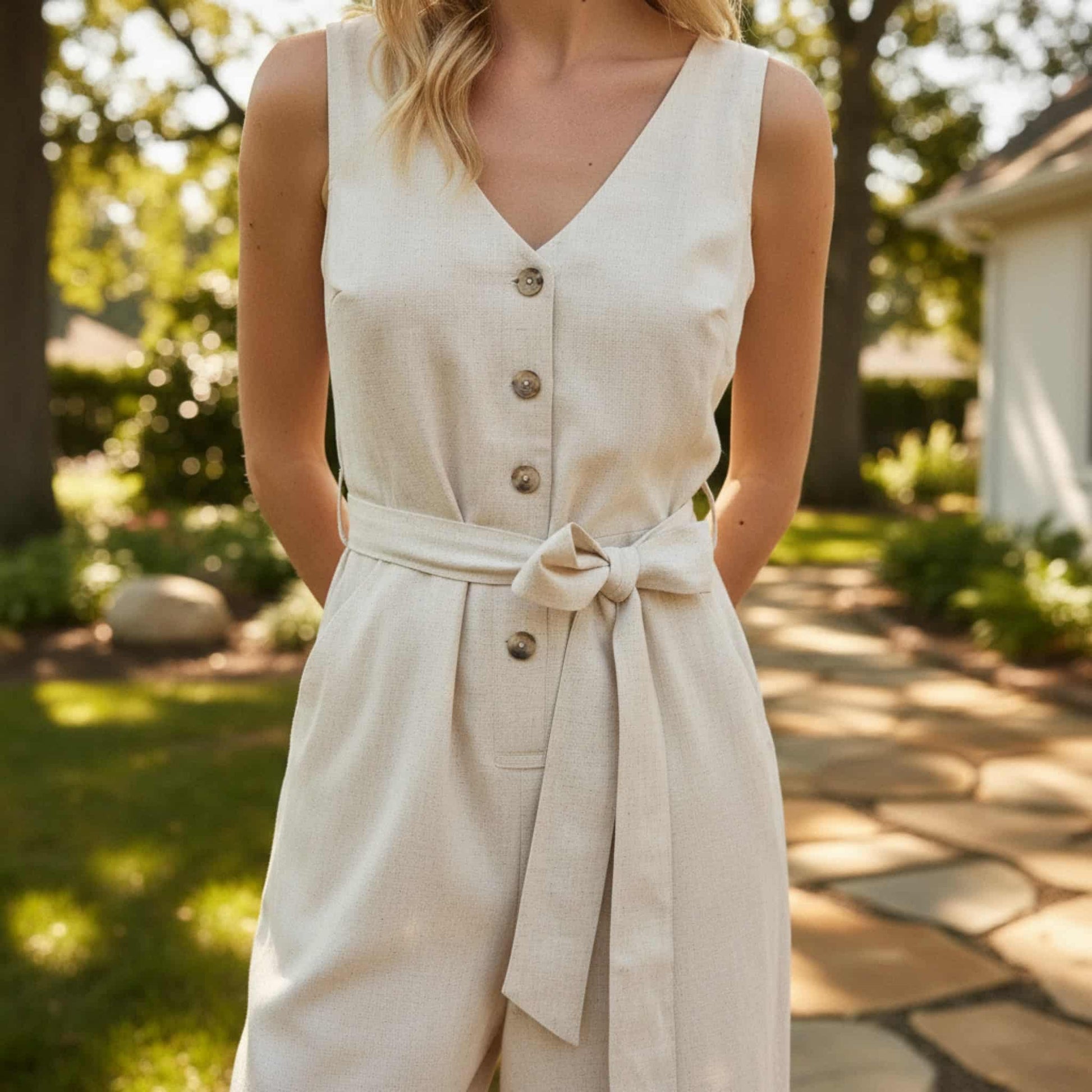 Linen Jumpsuit Women, Womens Wide Leg Jumpsuit​
