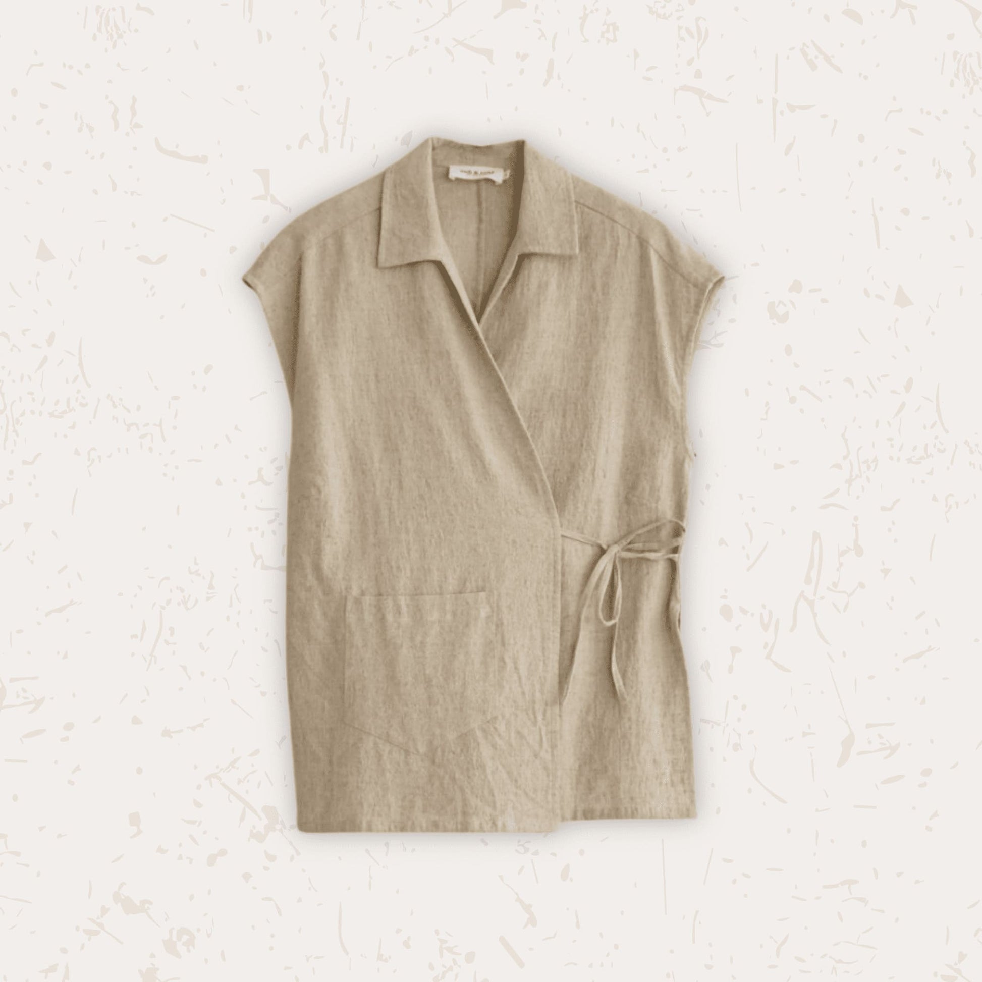 Linen Kimono Wrap Top, Sleeveless Linen Wrap Top