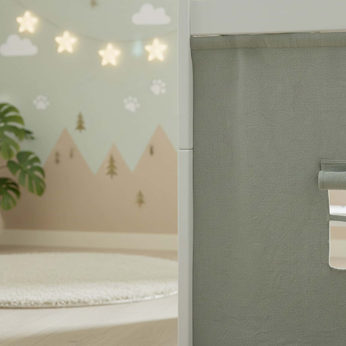 Linen Kura Bed Curtains, Curtains For Ikea Kura Bed