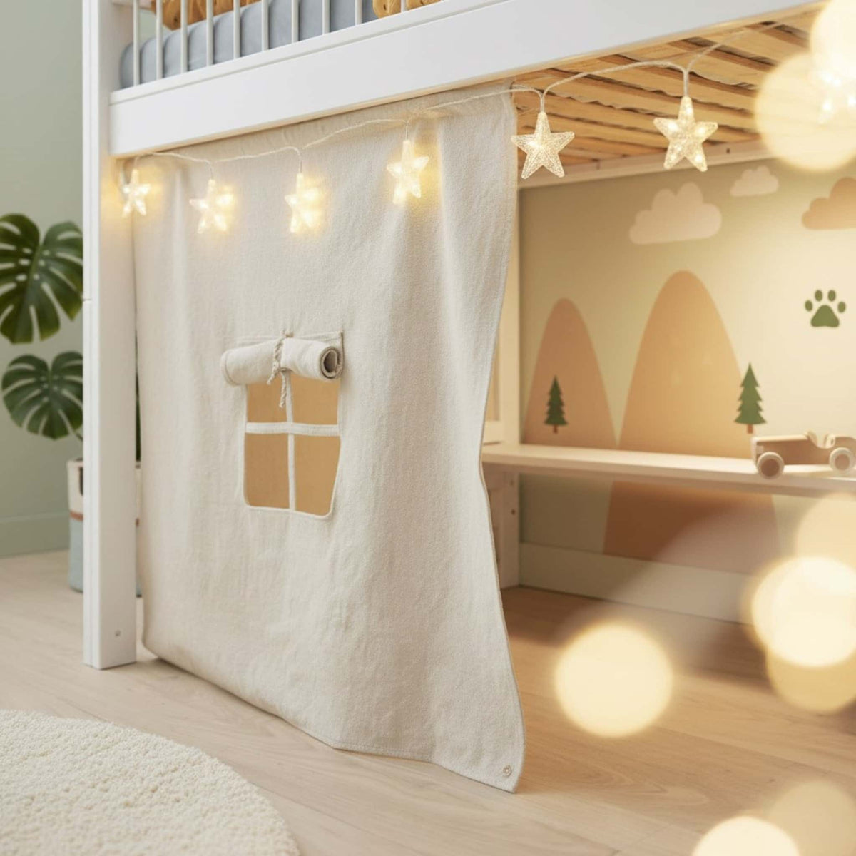 Linen Kura Bed Curtains, Curtains For Ikea Kura Bed