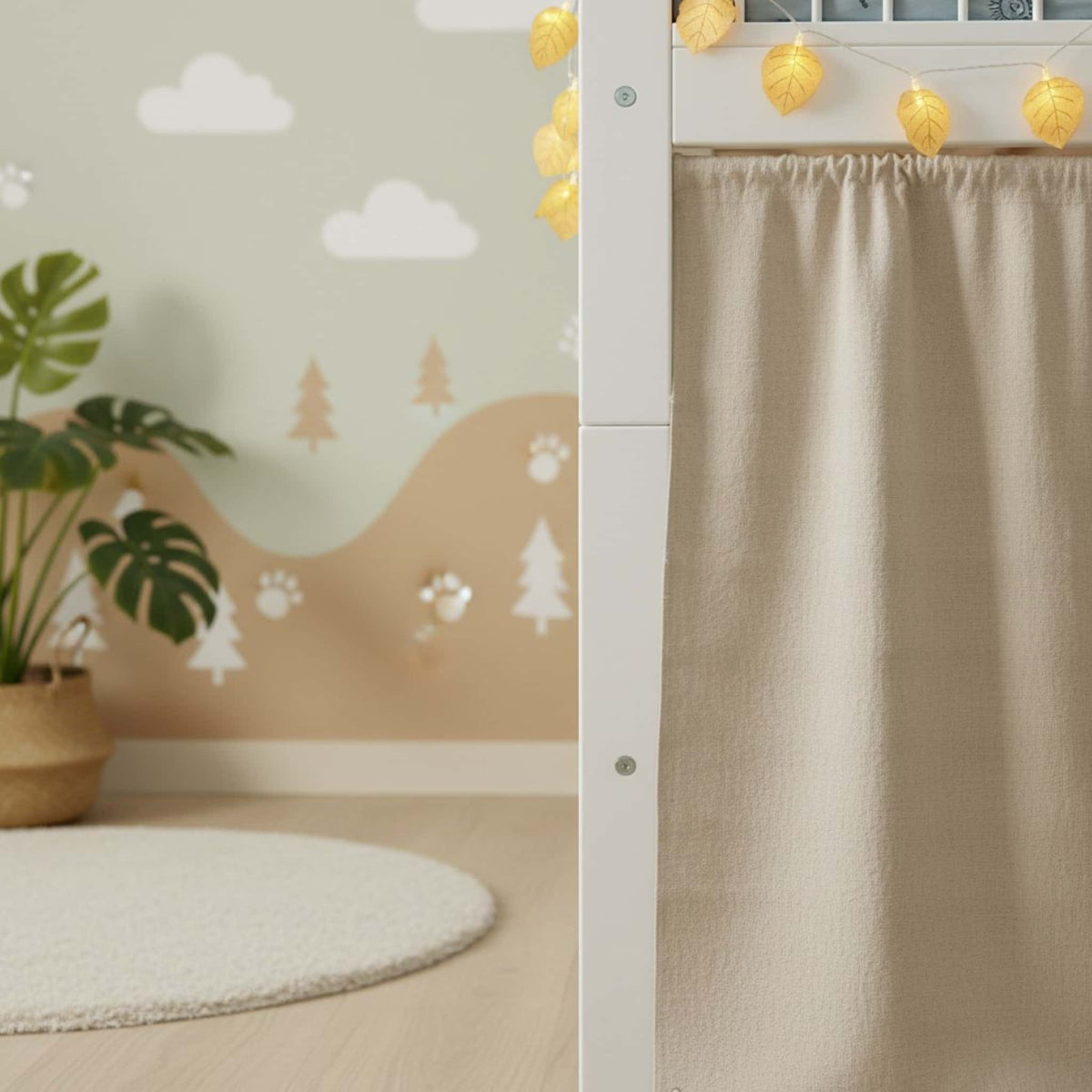 Linen Kura Bed Curtains, Curtains For Ikea Kura Bed