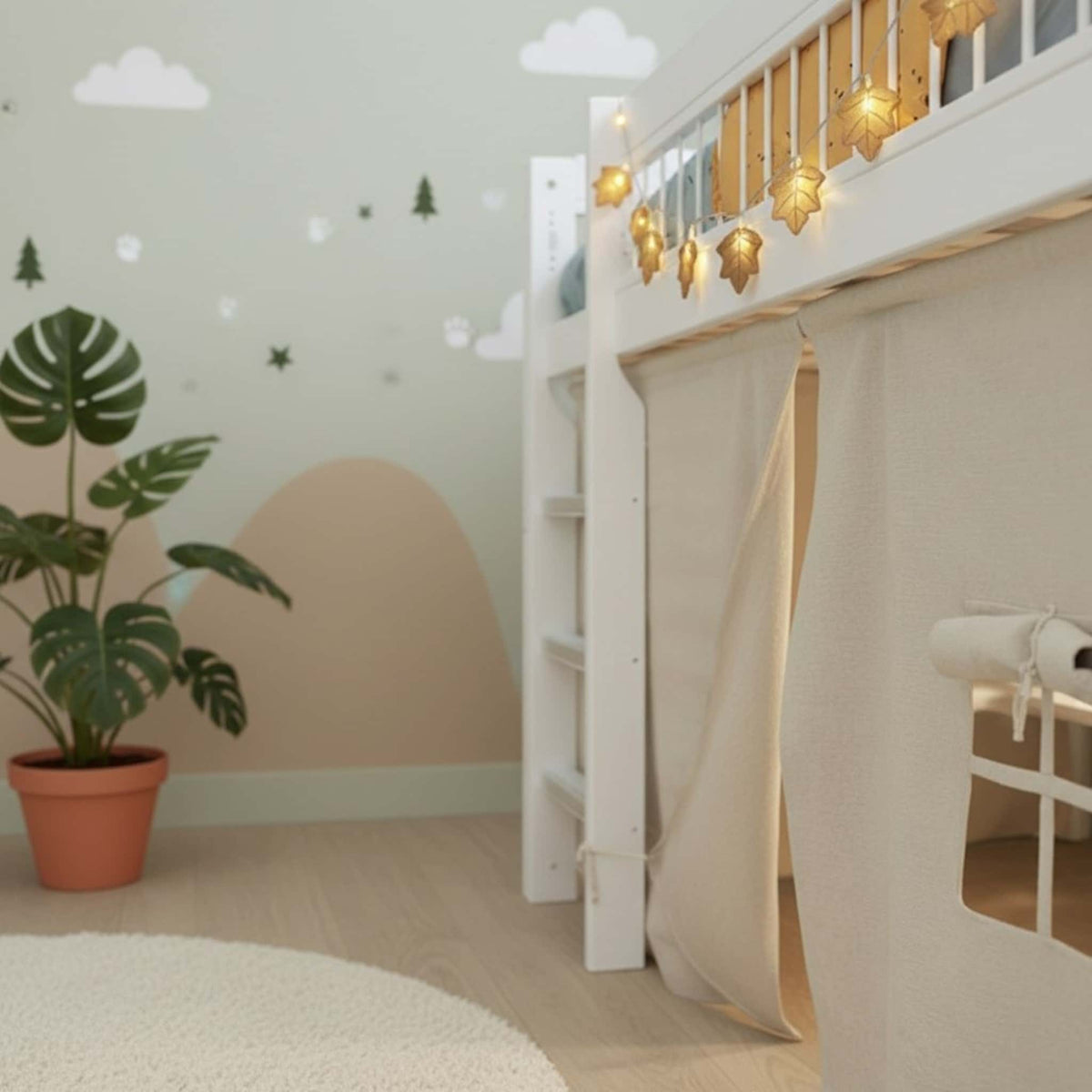 Linen Kura Bed Curtains, Curtains For Ikea Kura Bed