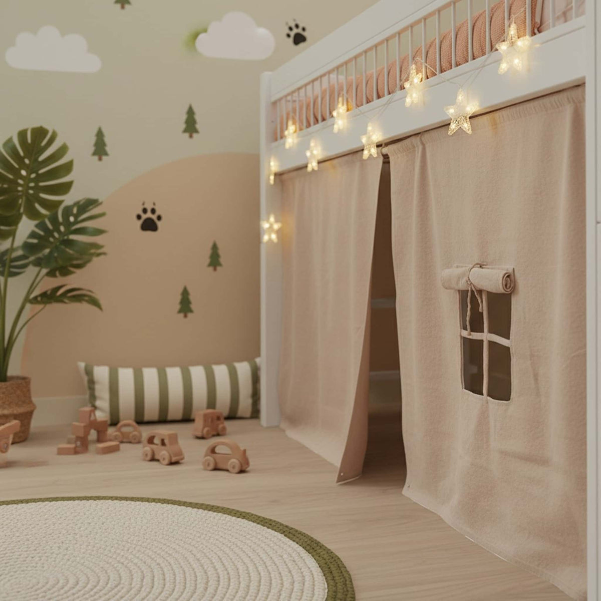 Linen Kura Bed Curtains, Curtains For Ikea Kura Bed