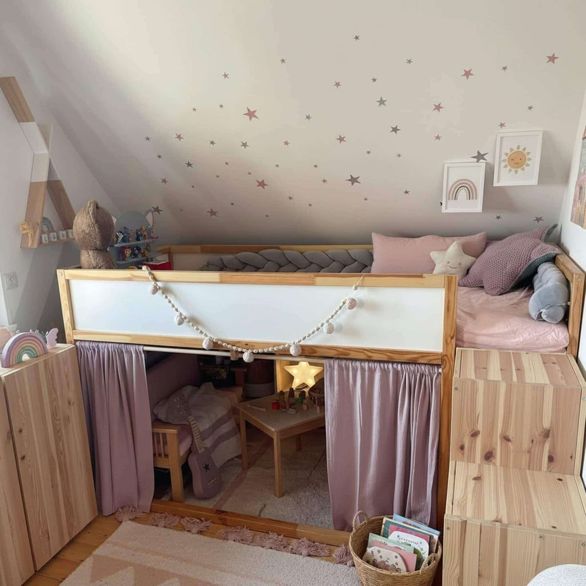 Linen Kura Bed Curtains, Ikea Kura Bed Curtains