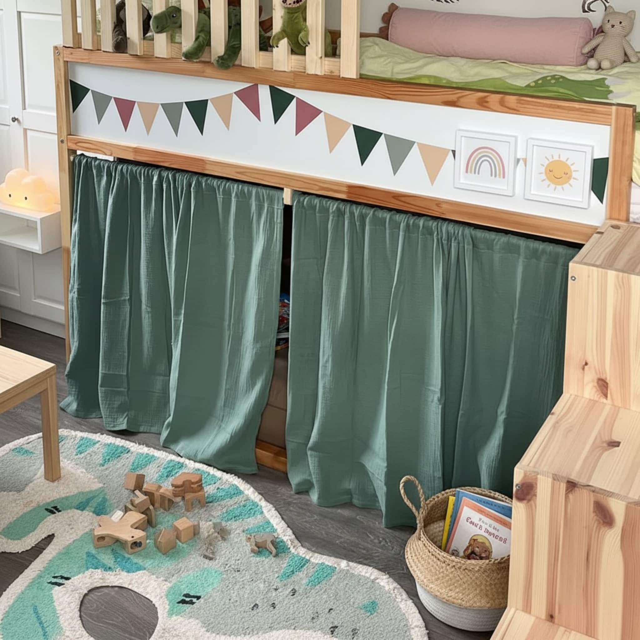 Linen Kura Bed Curtains, Ikea Kura Bed Curtains