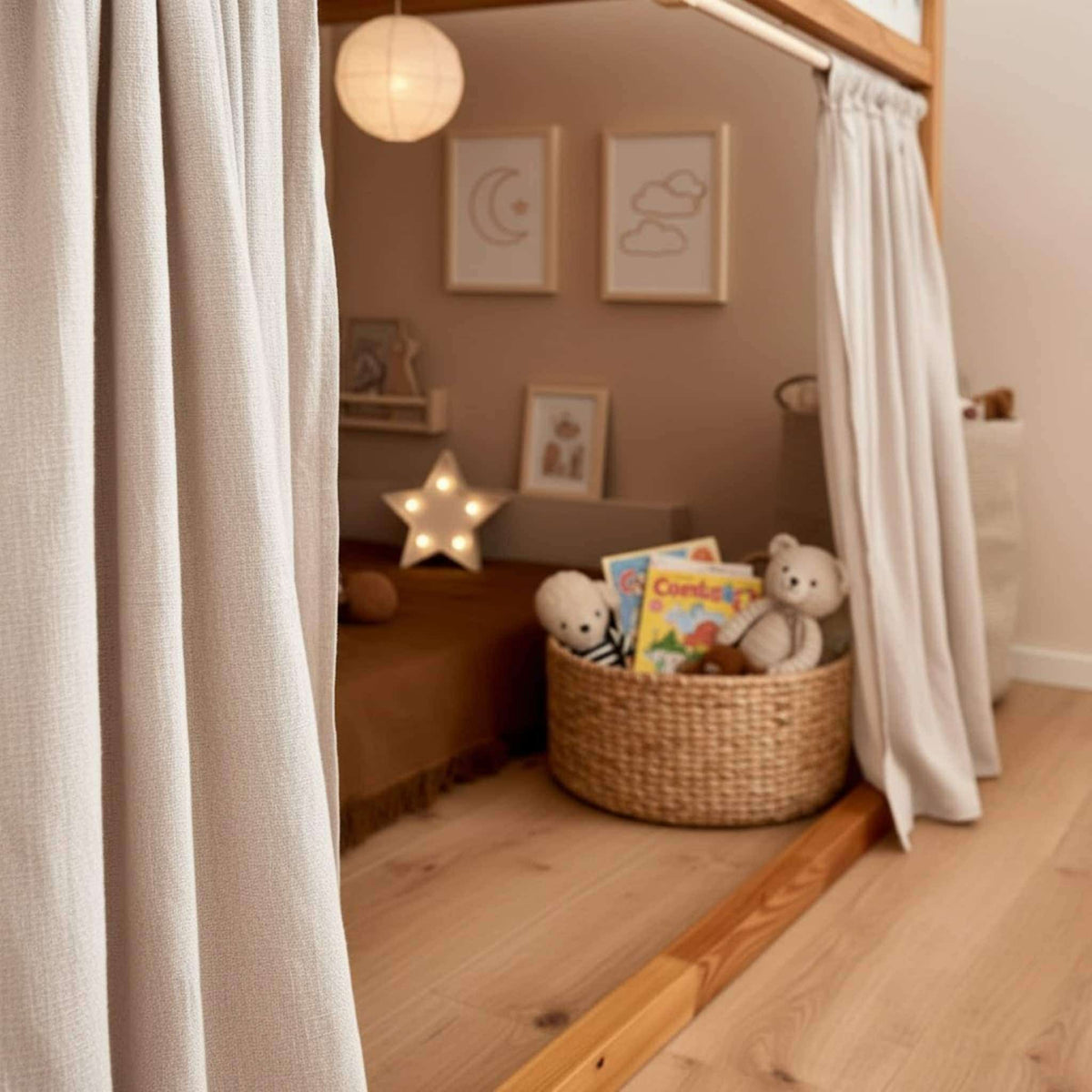 Linen Kura Bed Curtains, Ikea Kura Bed Curtains
