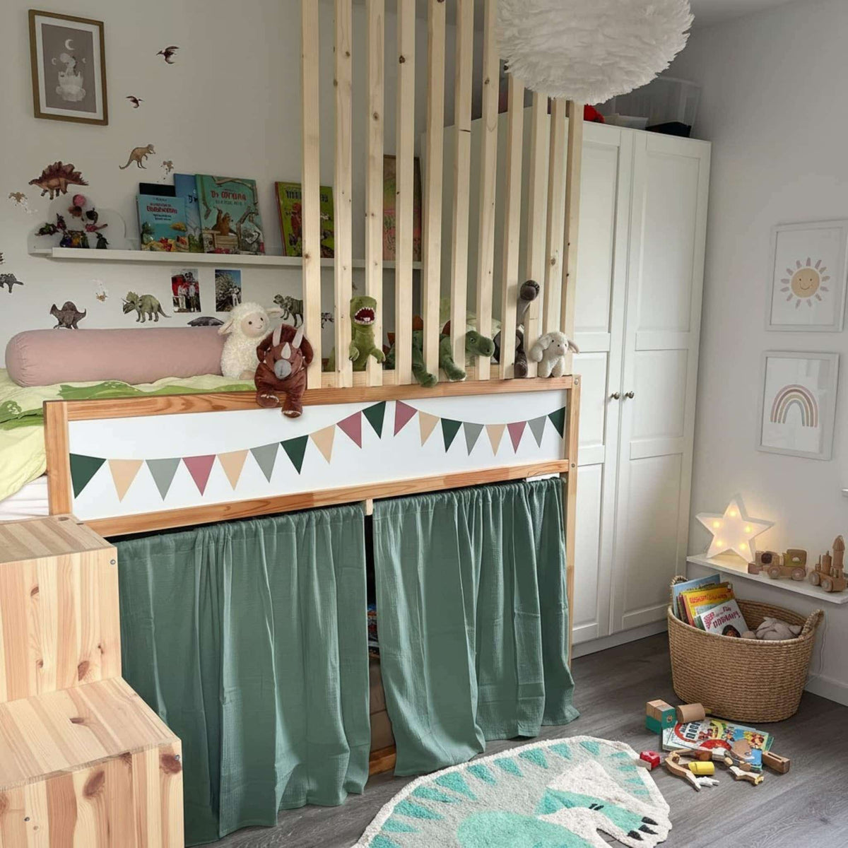 Linen Kura Bed Curtains, Ikea Kura Bed Curtains