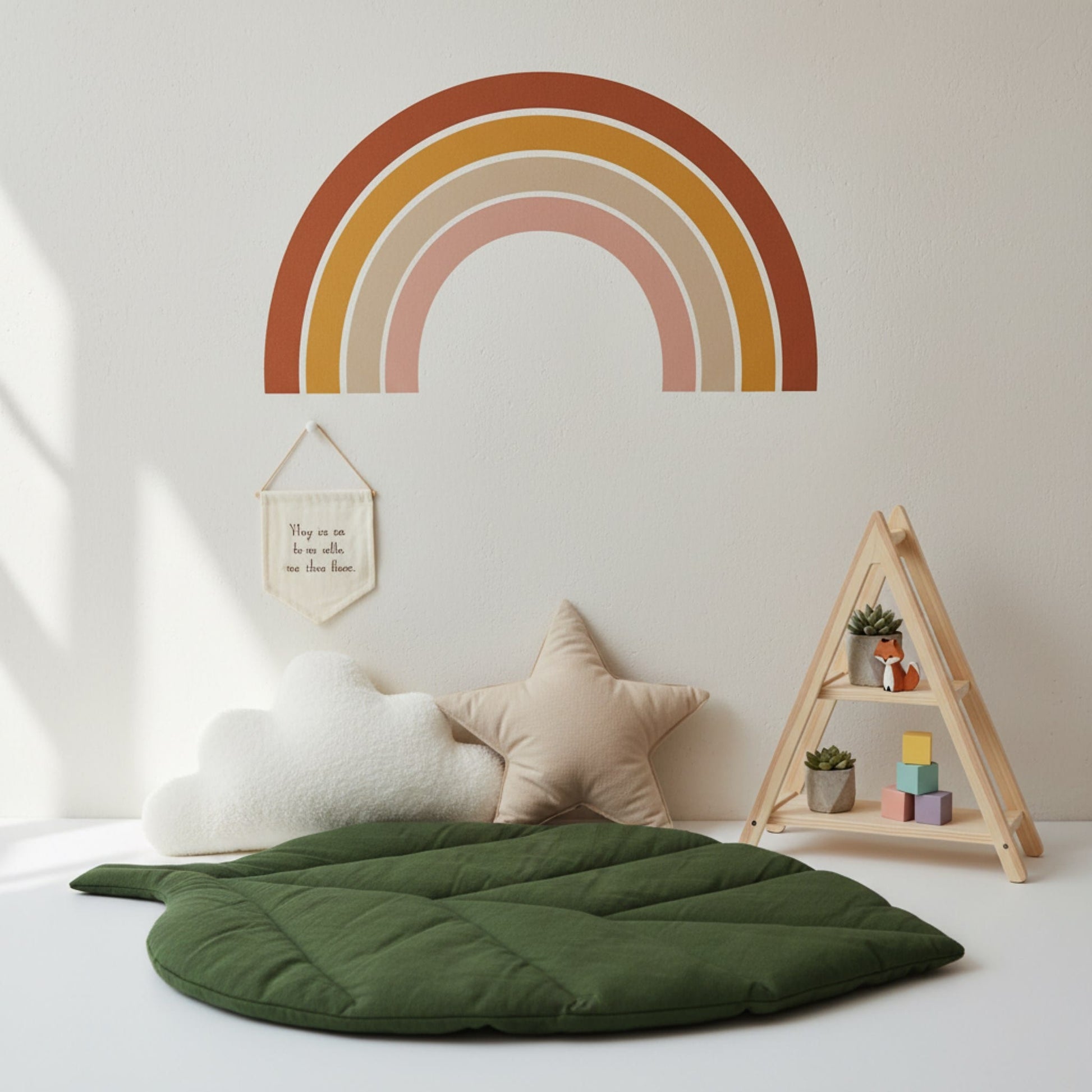 Linen Leaf Play Mat, Green Baby Play Mat