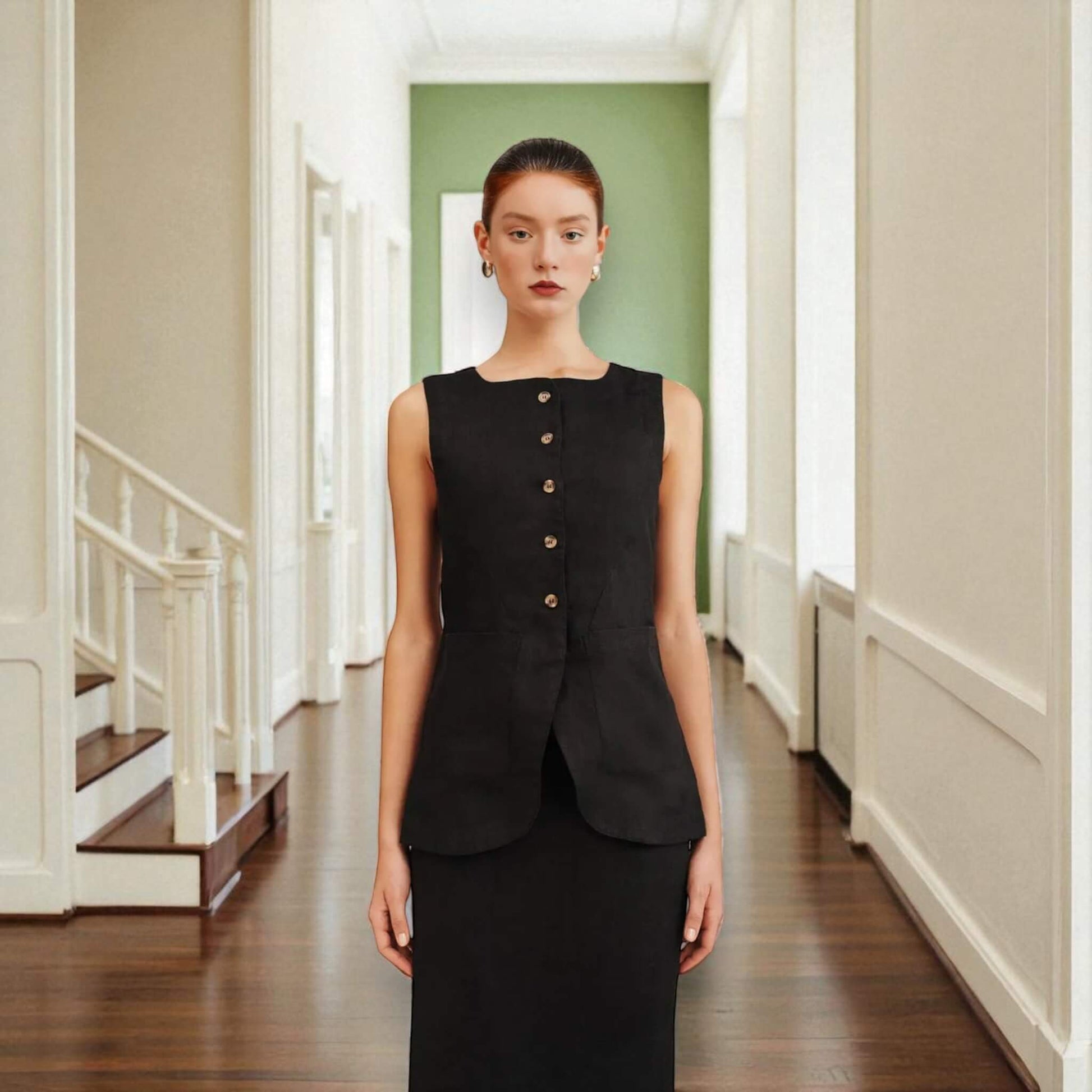 Linen Longline Vest Top, Linen Tailored Waistcoat