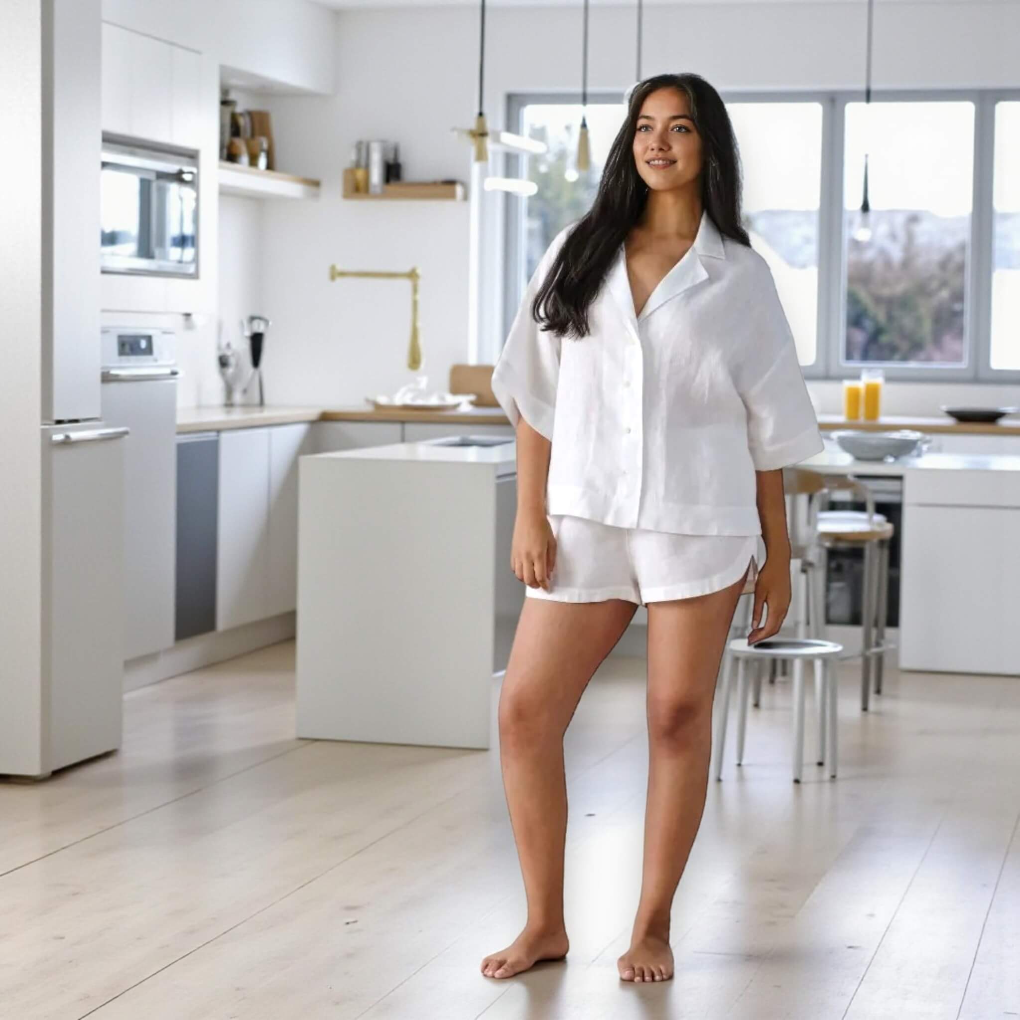 Linen Lounge Shorts, Relaxed Linen Shorts