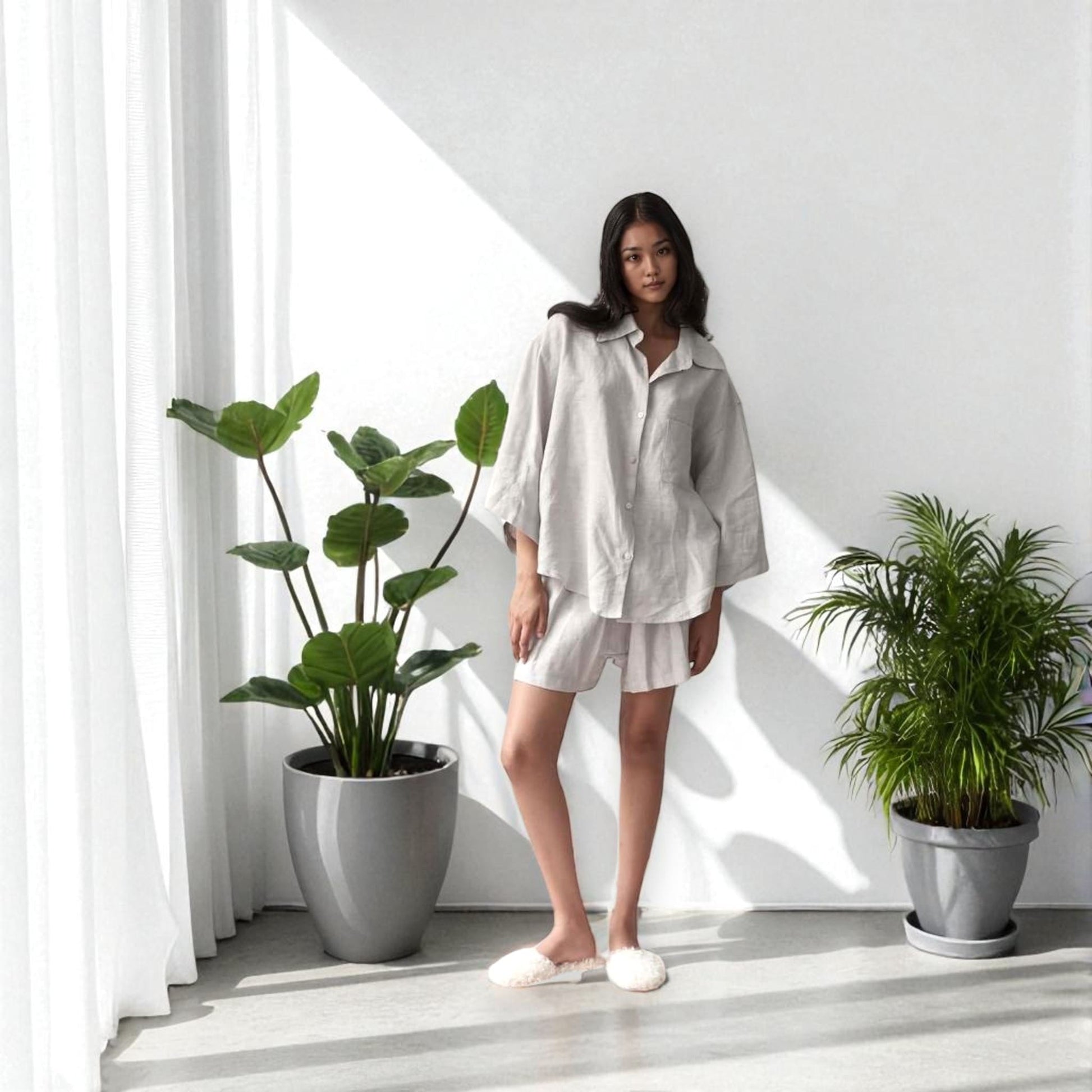 Linen Loungewear Shorts, Linen Boxer Shorts