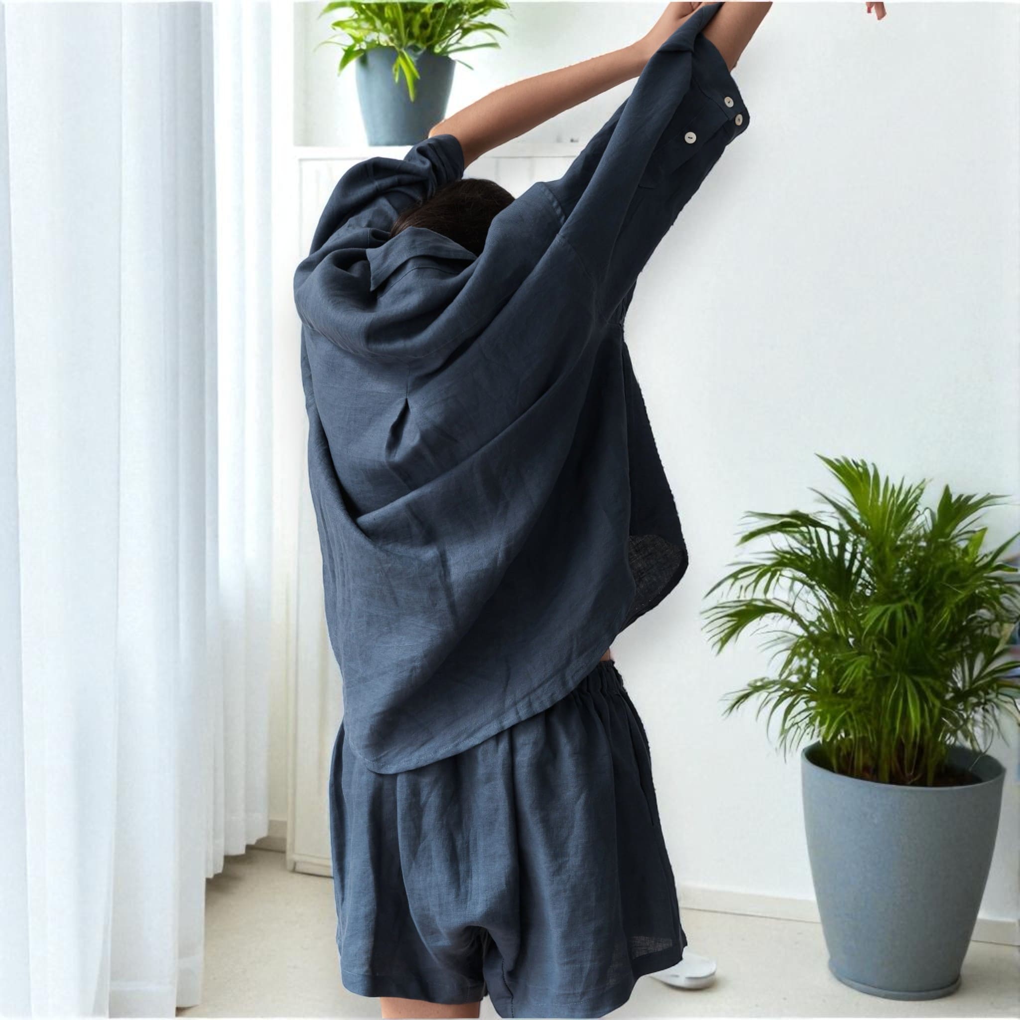 Linen Loungewear Shorts, Linen Boxer Shorts