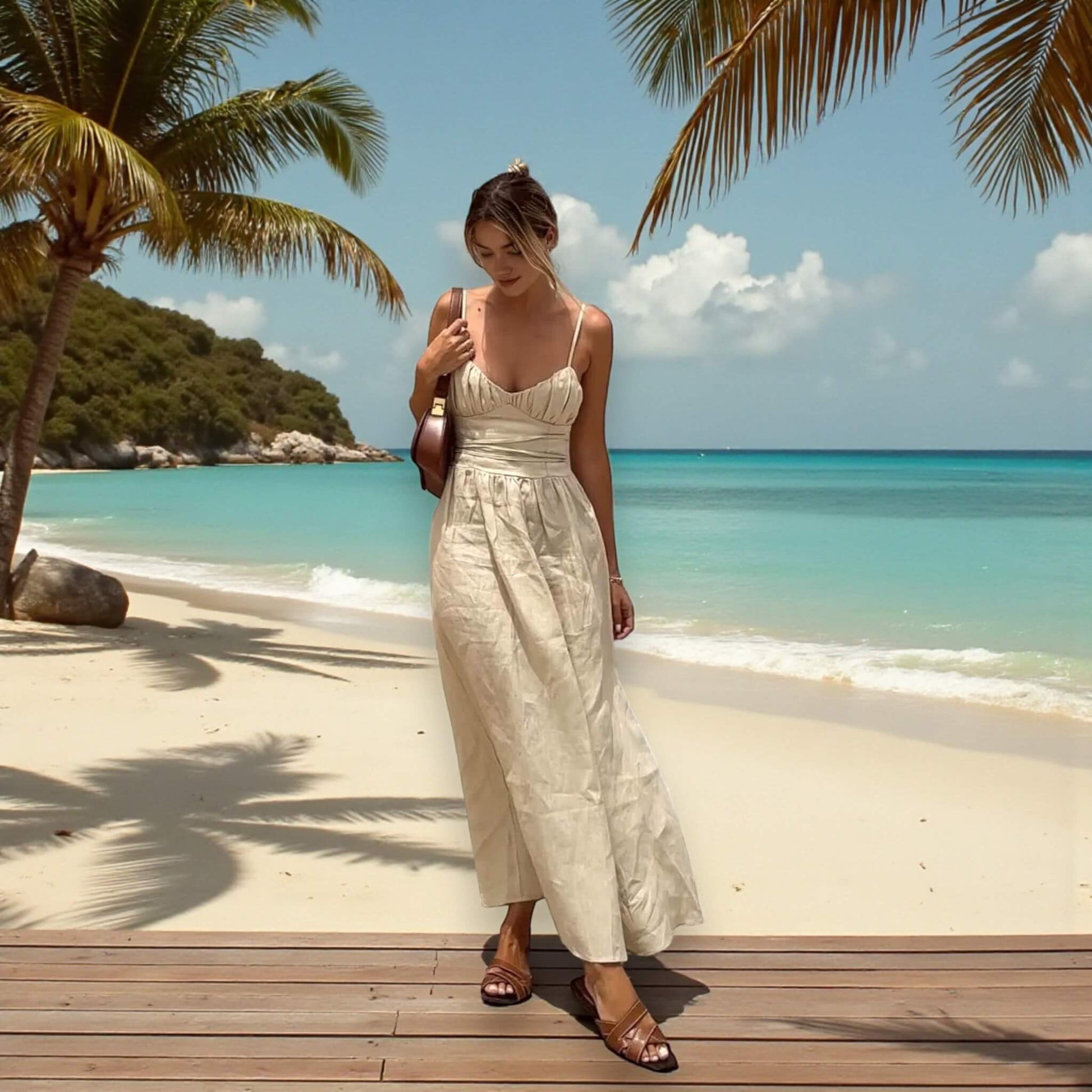 Linen Maxi Dress, A Line Maxi Dress