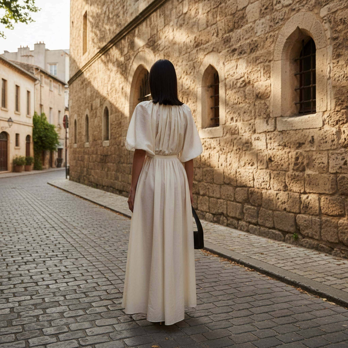 Linen Maxi Dress, Balloon Sleeve Maxi Dress