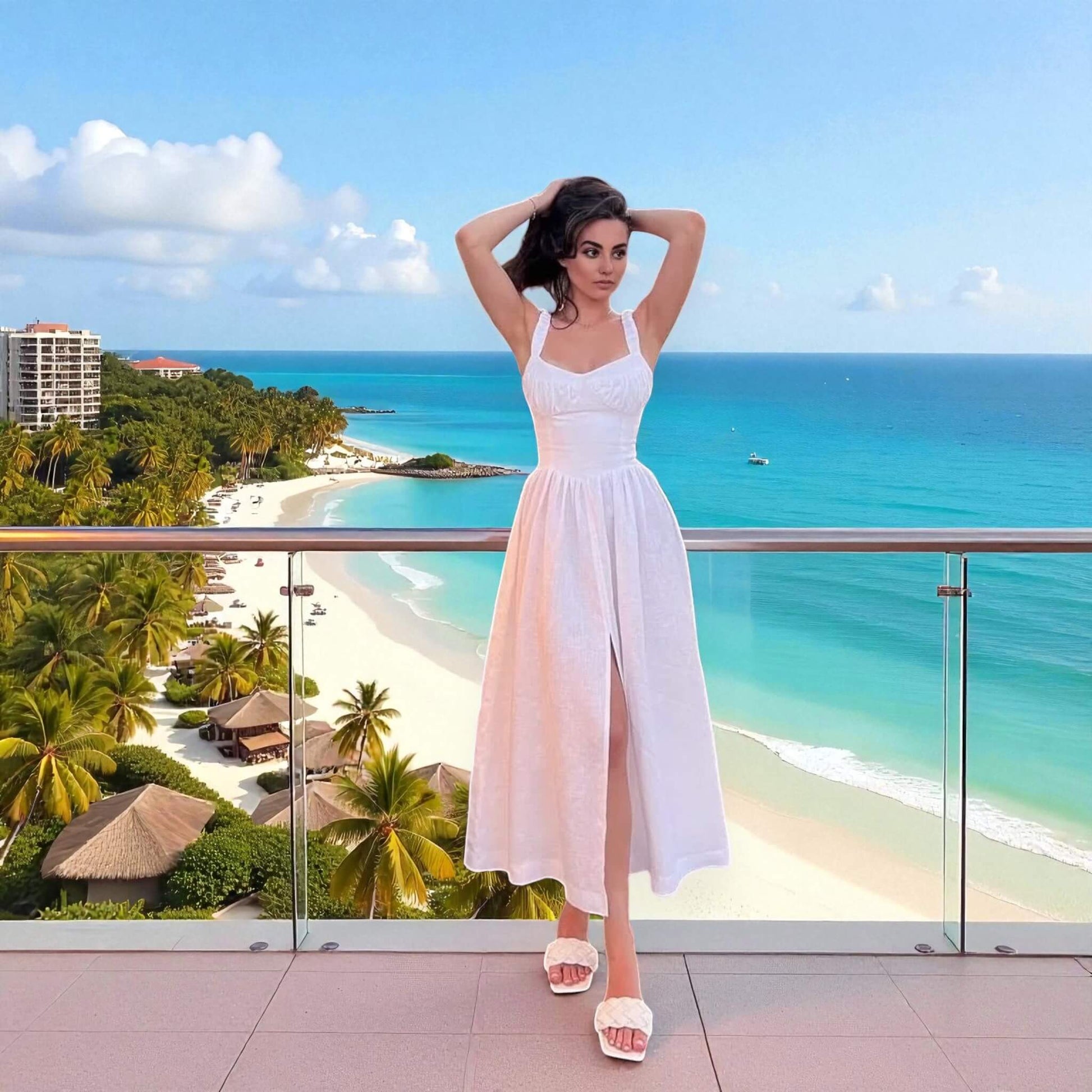 Linen Maxi Dress, Maxi Dress With Slit