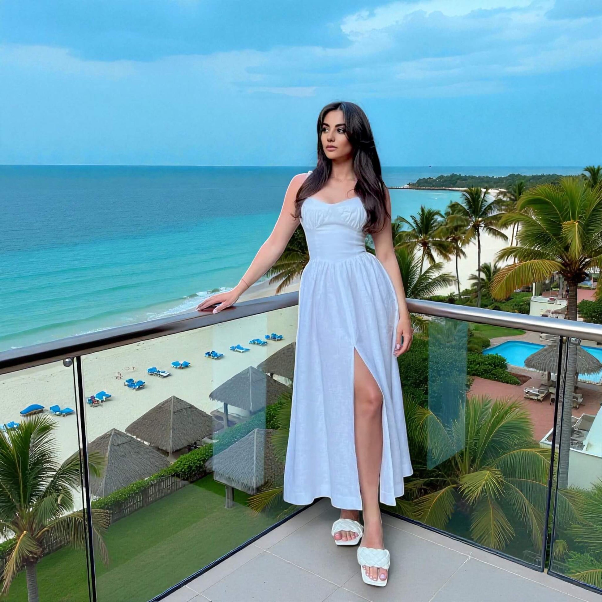 Linen Maxi Dress, Maxi Dress With Slit