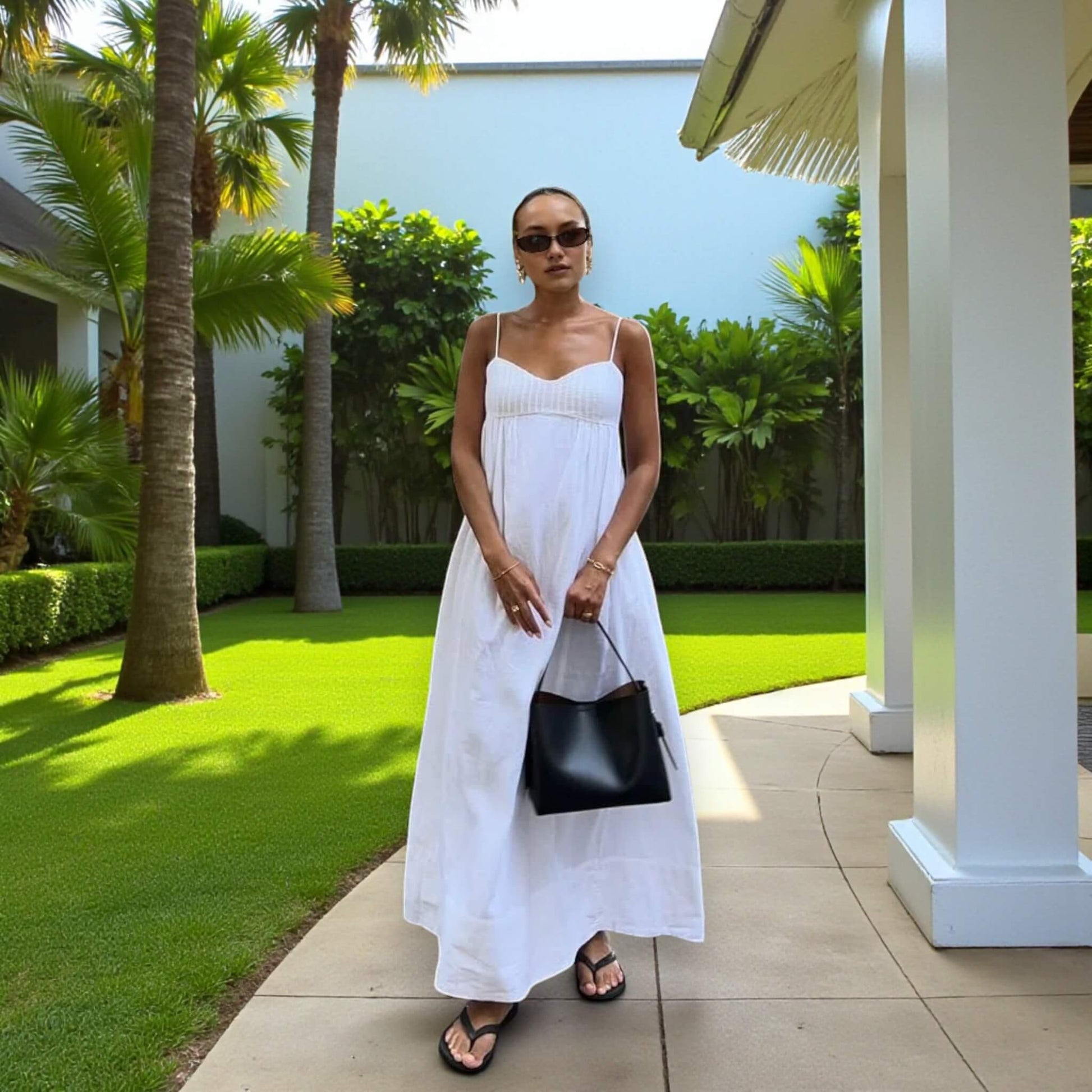 Linen Maxi Dress, Open Back Maxi Dress