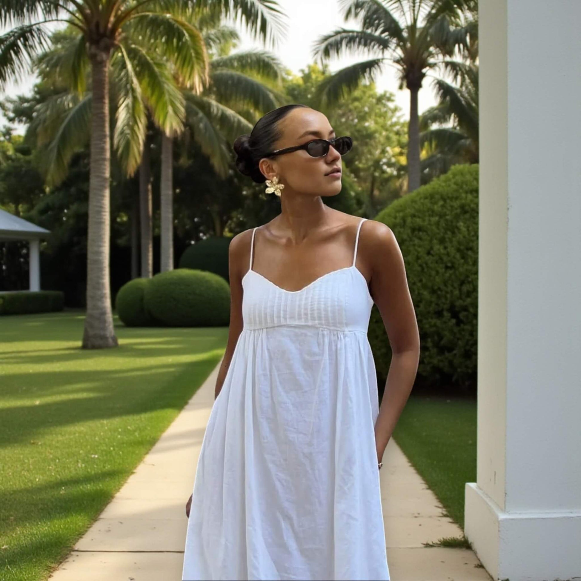 Linen Maxi Dress, Open Back Maxi Dress