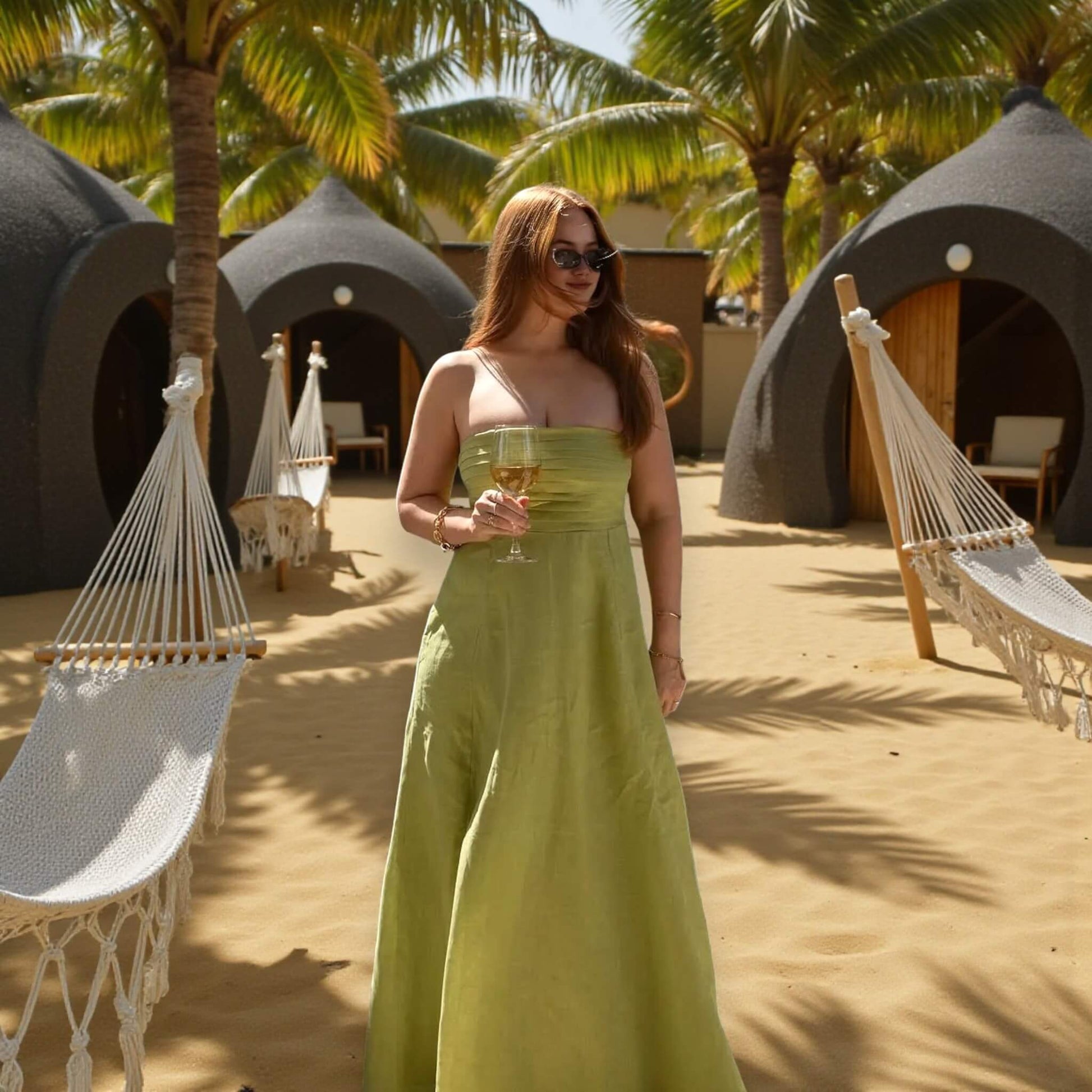 Linen Maxi Dress, Strapless Maxi Dress