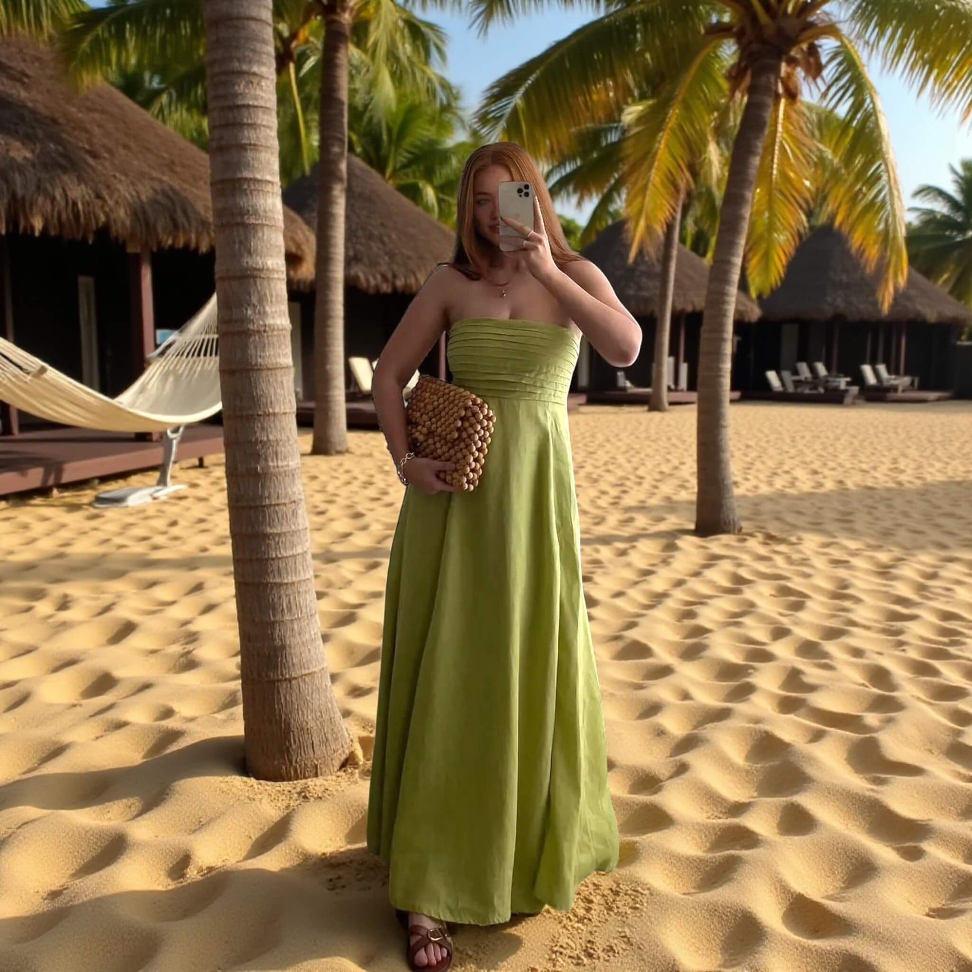 Linen Maxi Dress, Strapless Maxi Dress