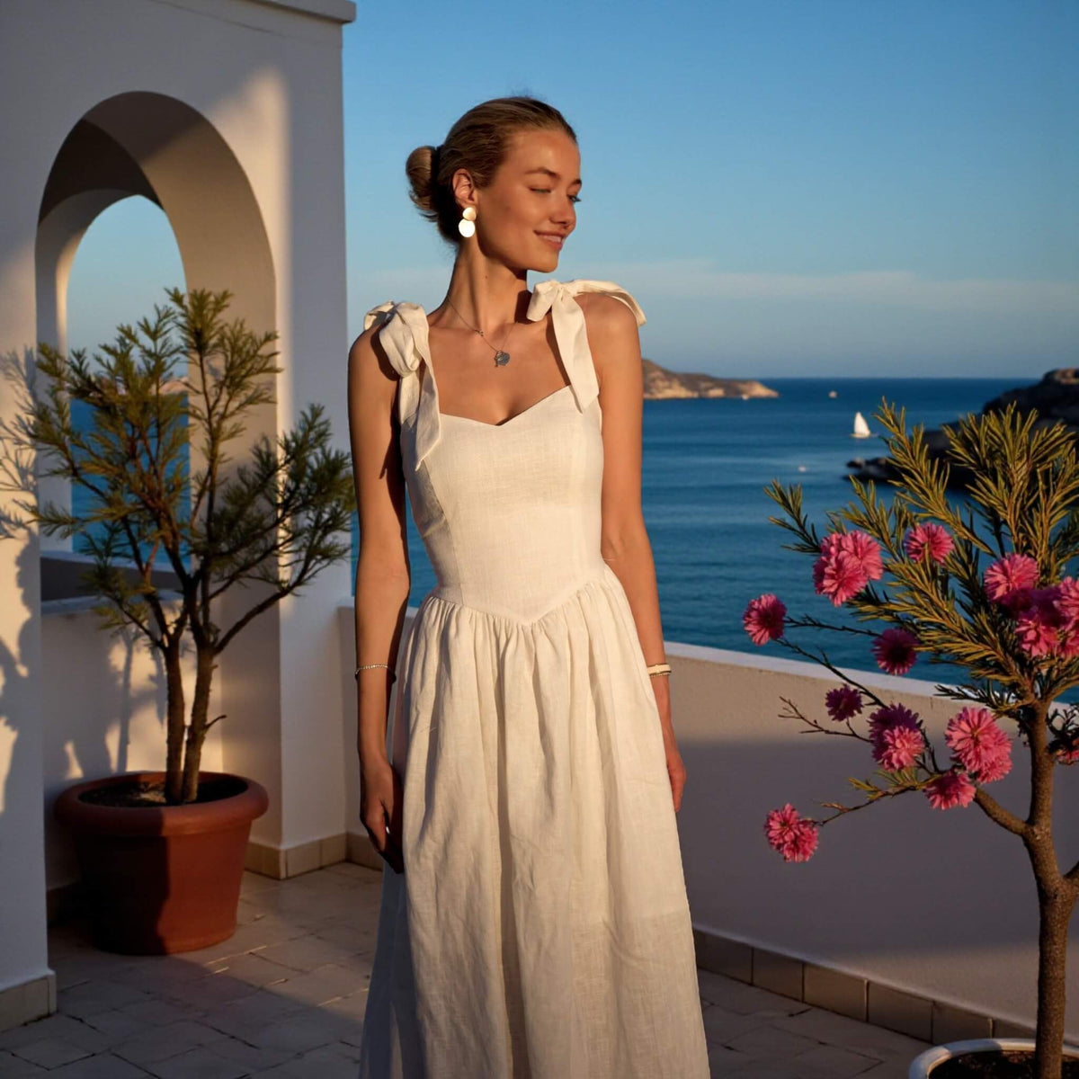 Linen Midi Dress, A Line Midi Dress