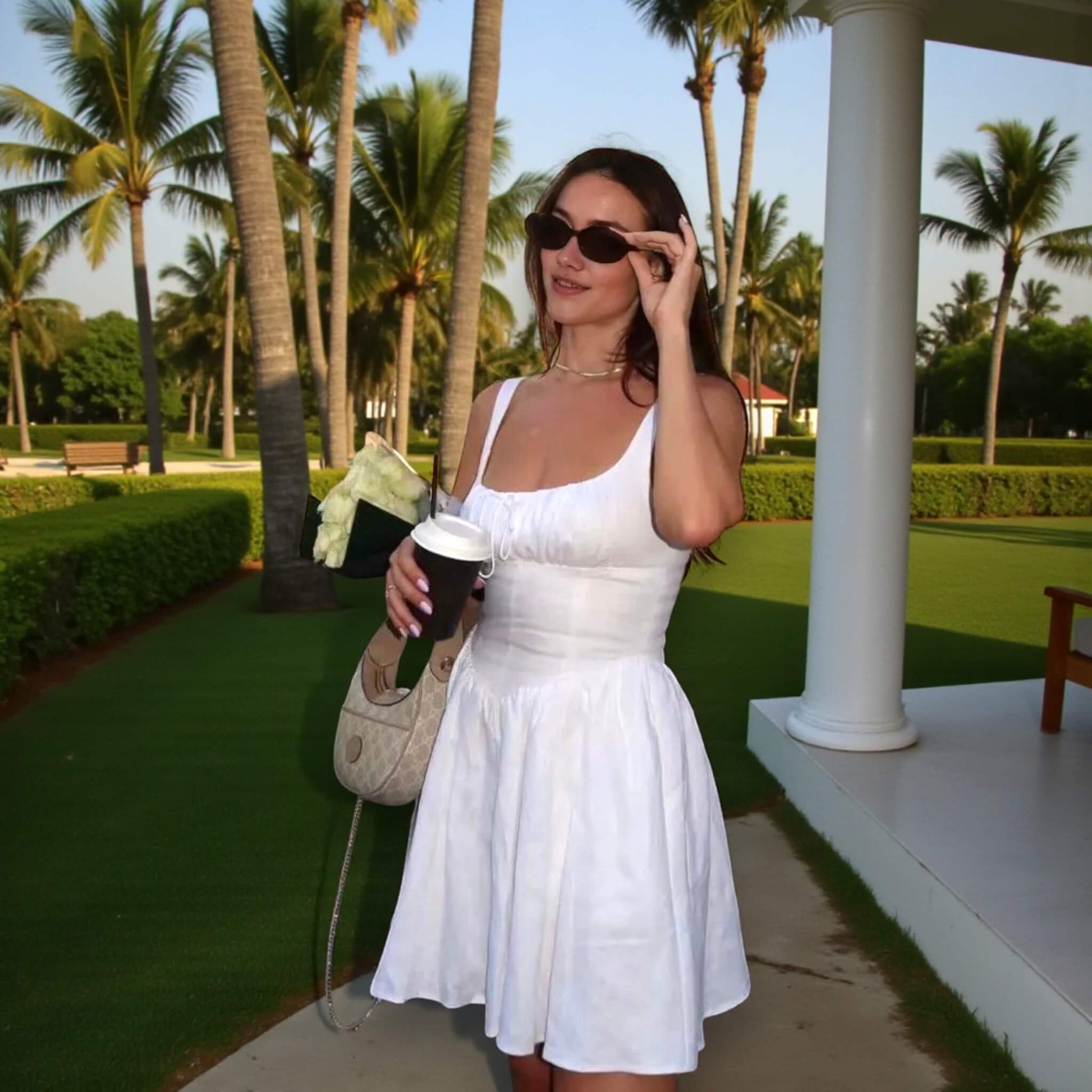 Linen Mini Dress, Corset Mini Dress