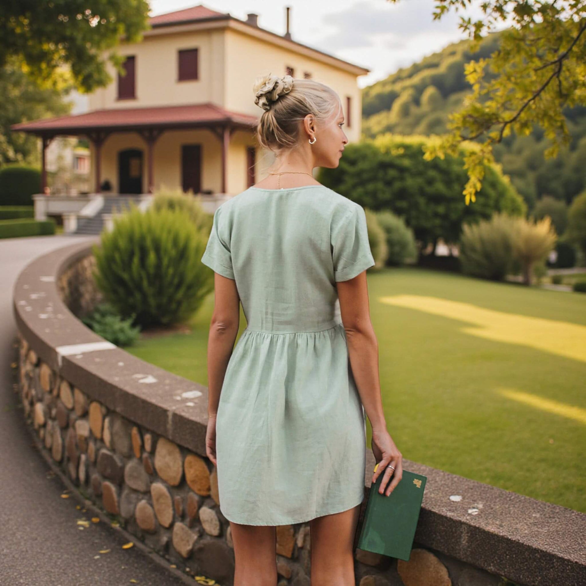 Linen Mini Dress, Linen Babydoll Dress