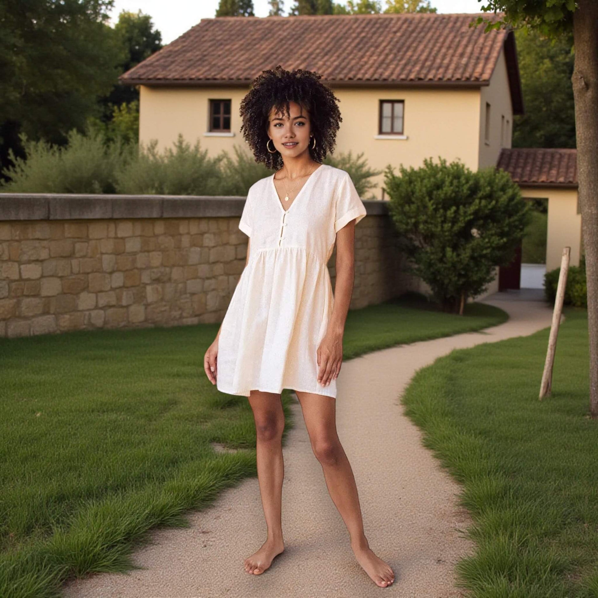 Linen Mini Dress, Linen Babydoll Dress