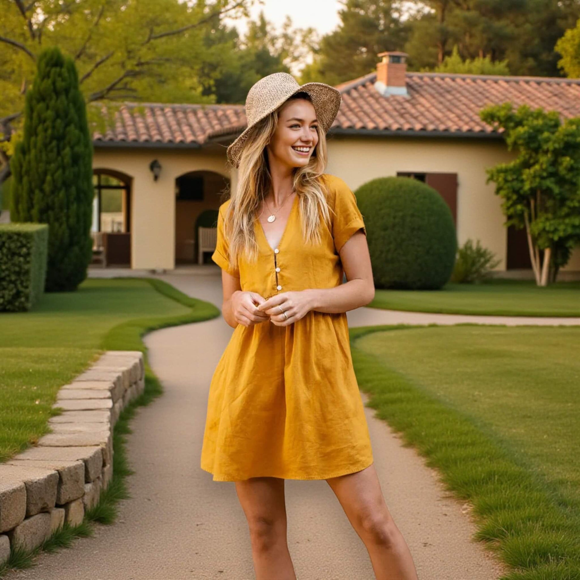 Linen Mini Dress, Linen Babydoll Dress