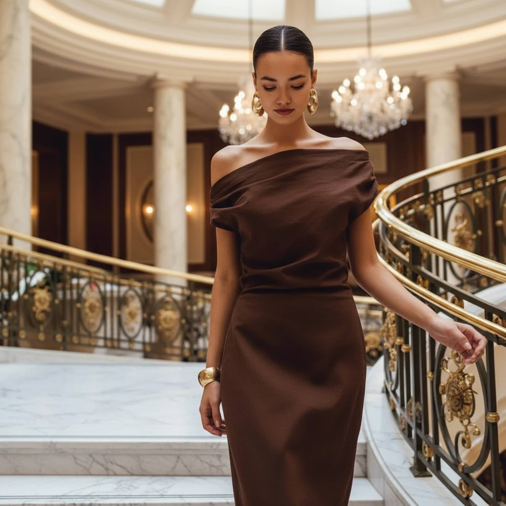 Linen Off Shoulder Dress, One Shoulder Linen Maxi Dress