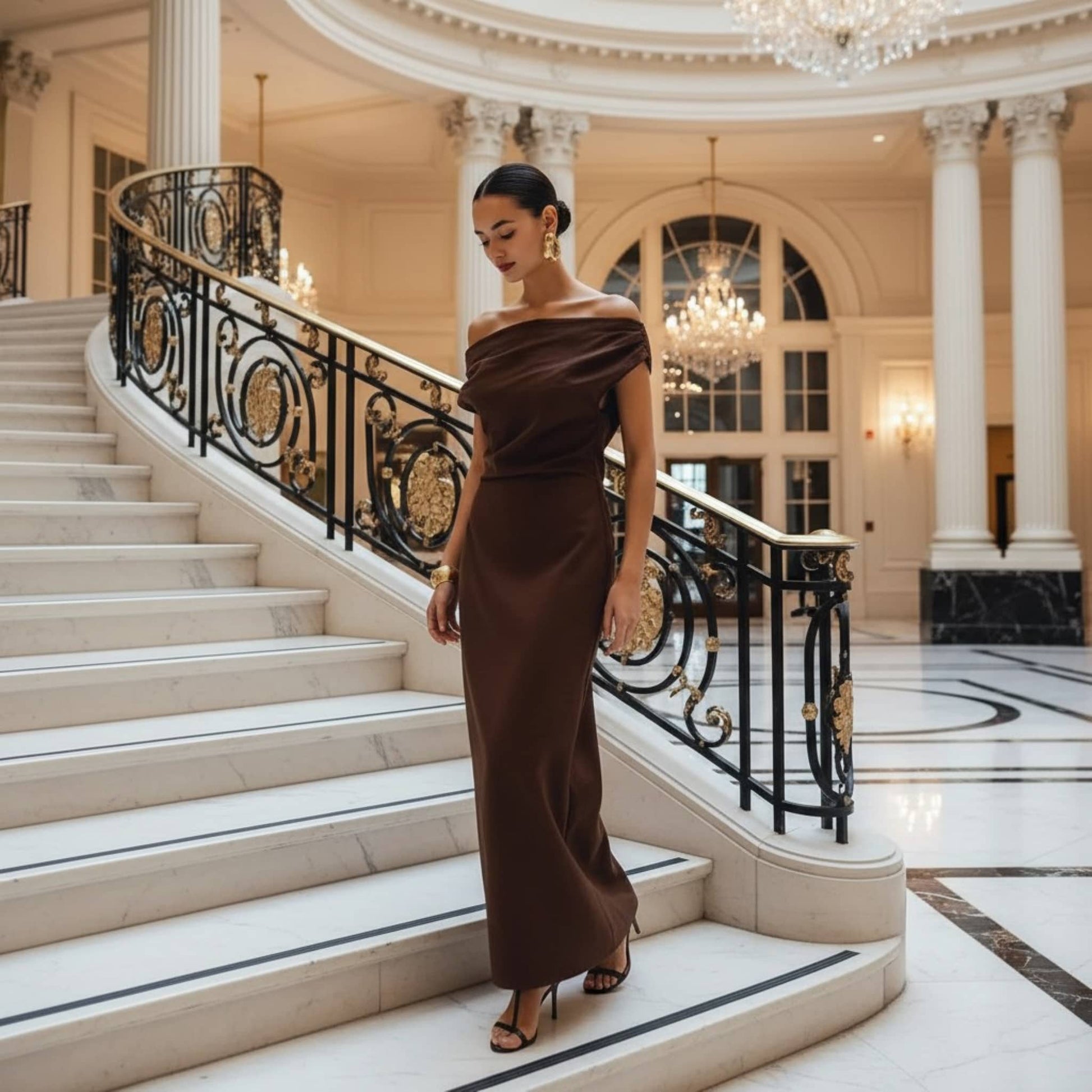 Linen Off Shoulder Dress, One Shoulder Linen Maxi Dress