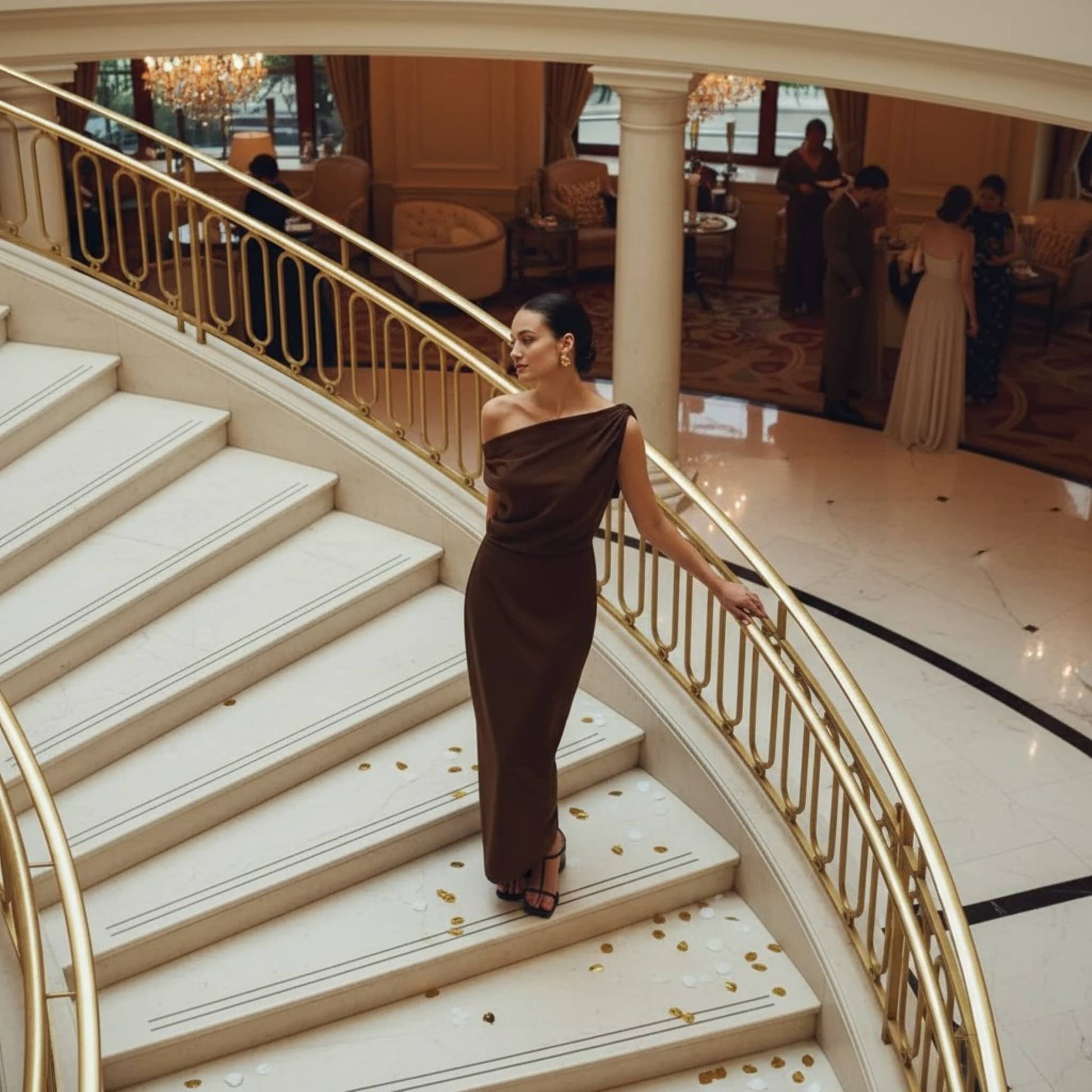 Linen Off Shoulder Dress, One Shoulder Linen Maxi Dress