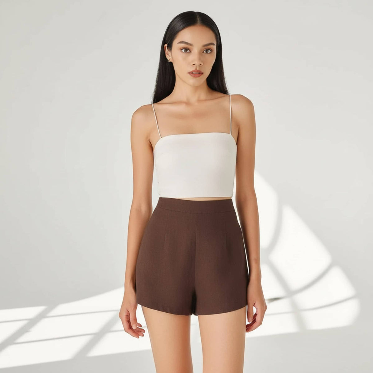 Linen Pajama Set, Puff Sleeve Peplum Top And Shorts Set