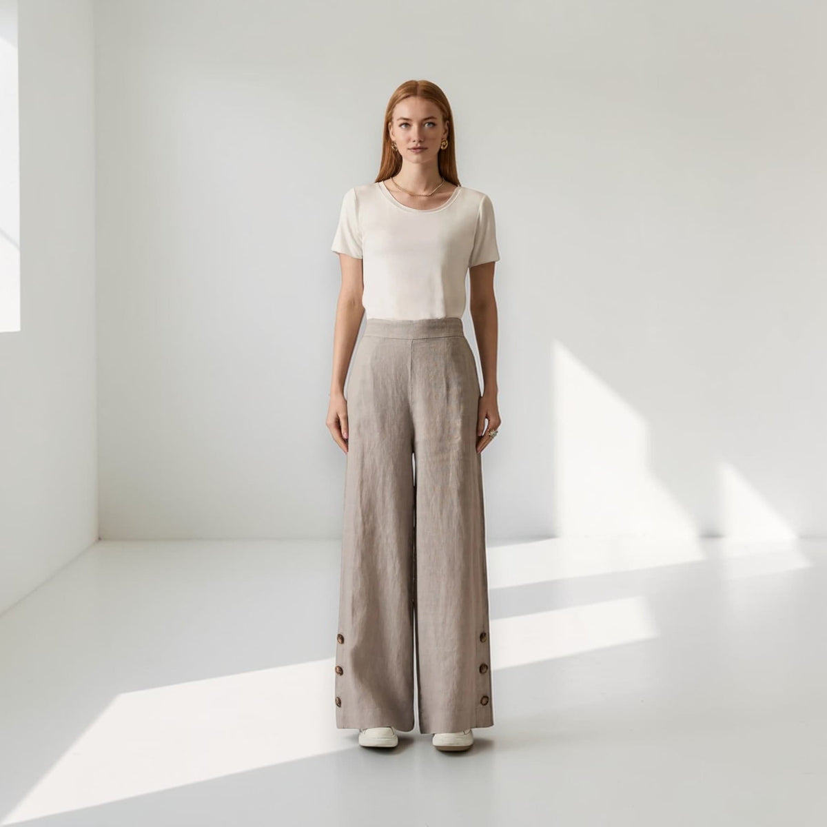 Linen Pants Women, High Waist Wide Leg Pants