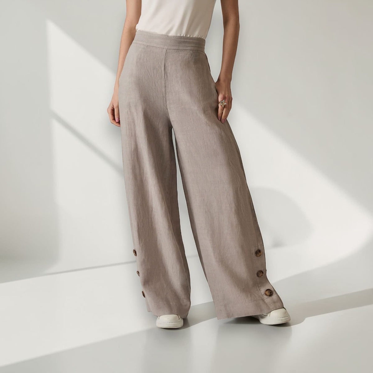 Linen Pants Women, High Waist Wide Leg Pants