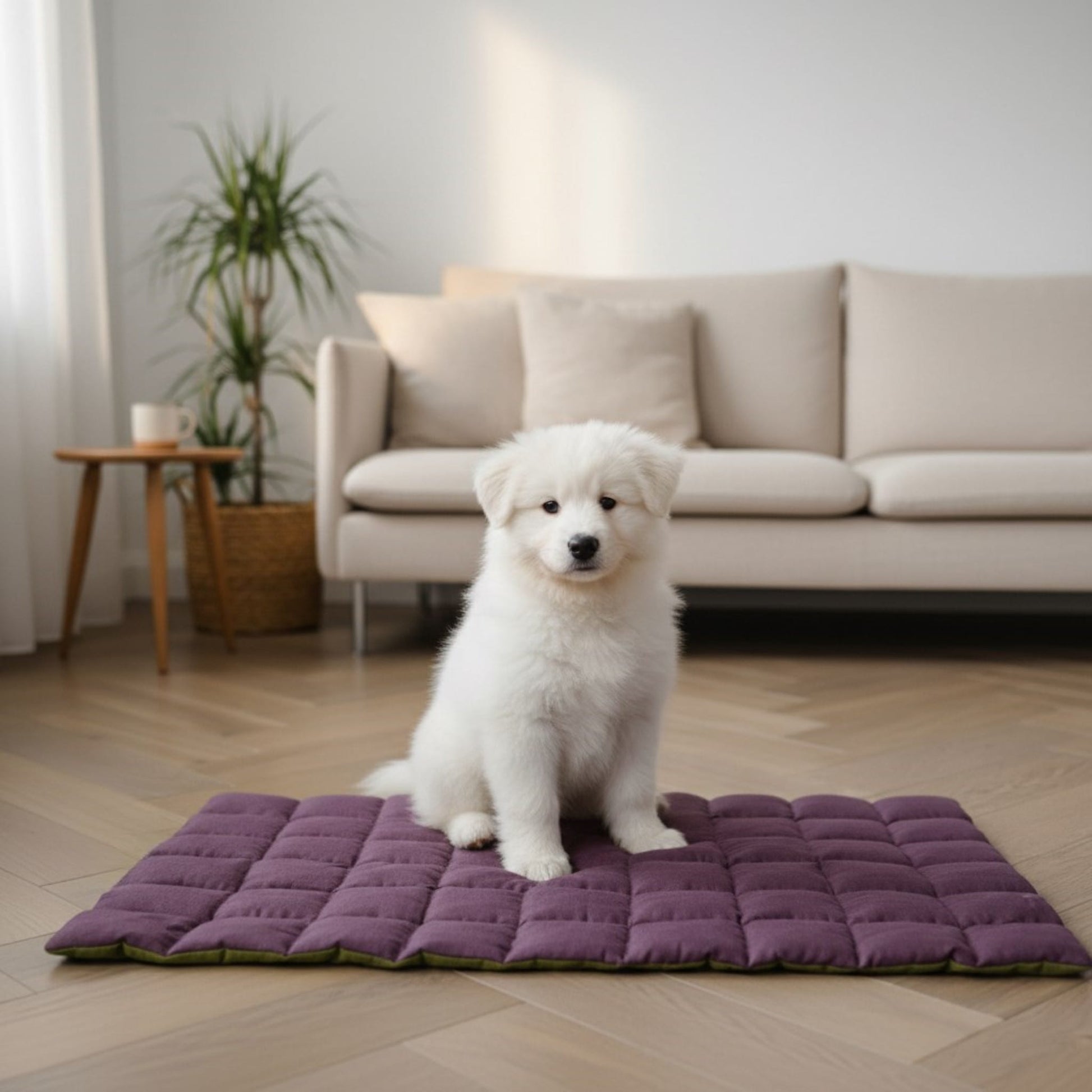 Linen Pet Mat, Two Sided Dog Mat