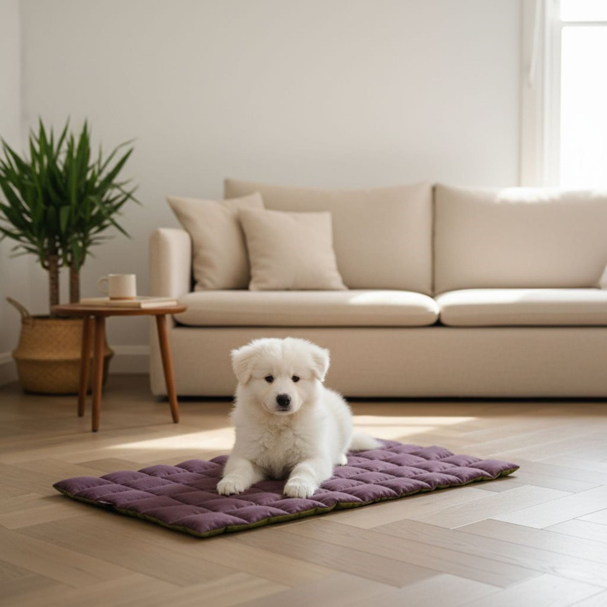 Linen Pet Mat, Two Sided Dog Mat