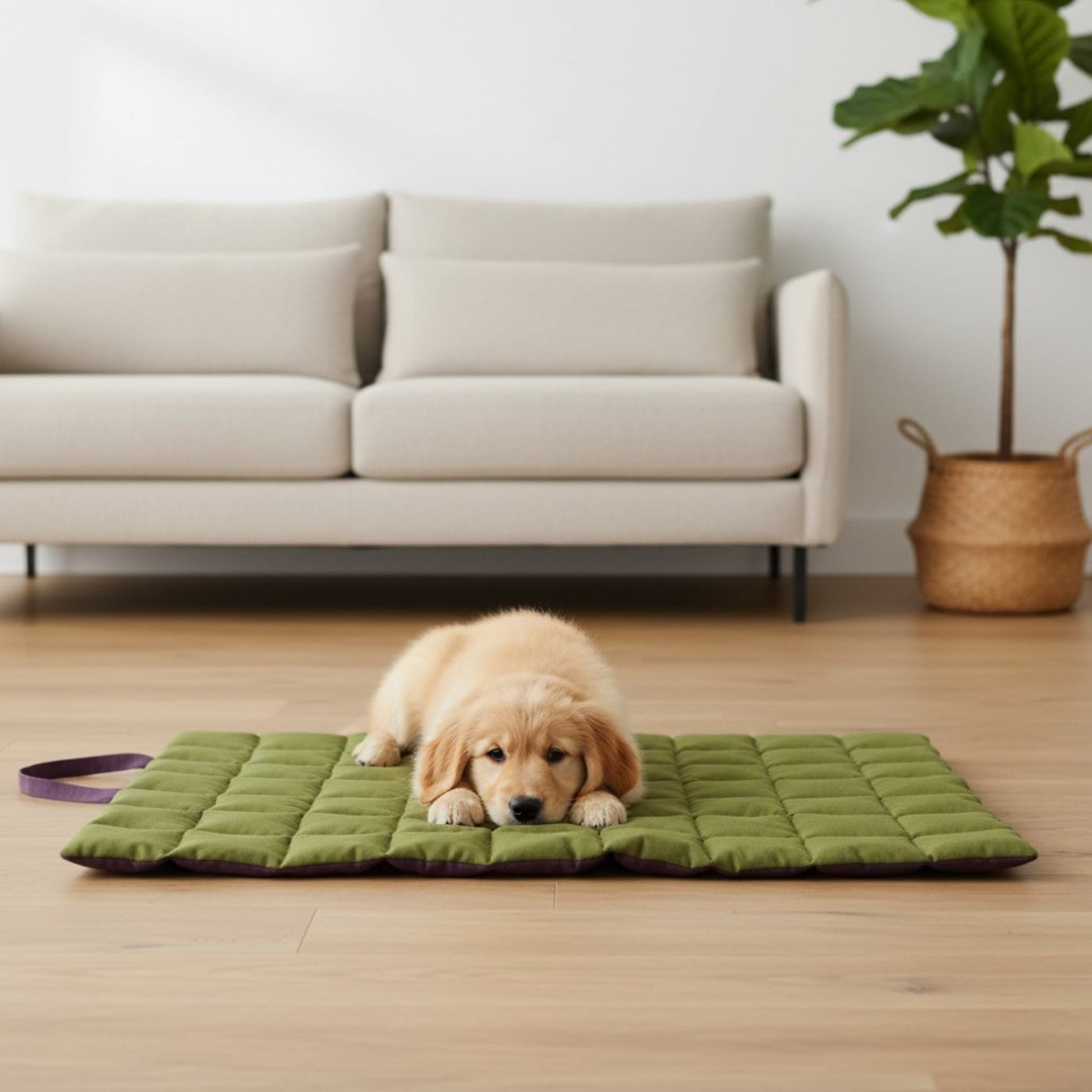 Linen Pet Mat, Two Sided Dog Mat