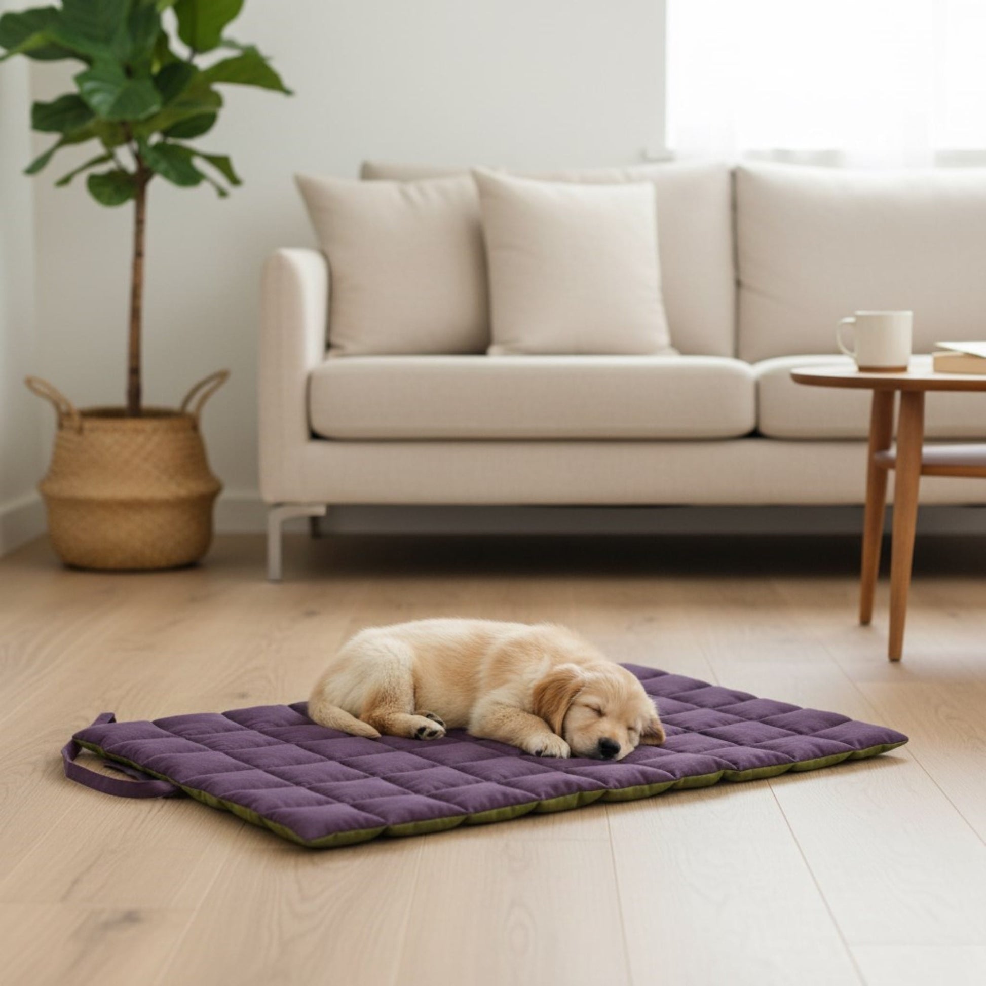 Linen Pet Mat, Two Sided Dog Mat