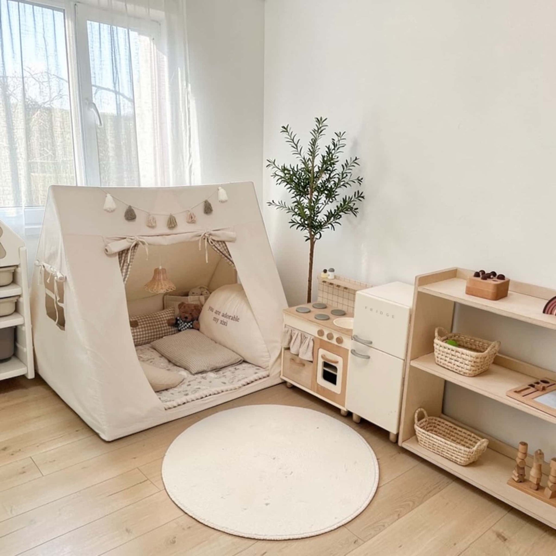 Linen Play Tent Cover, Kids Teepee Cover