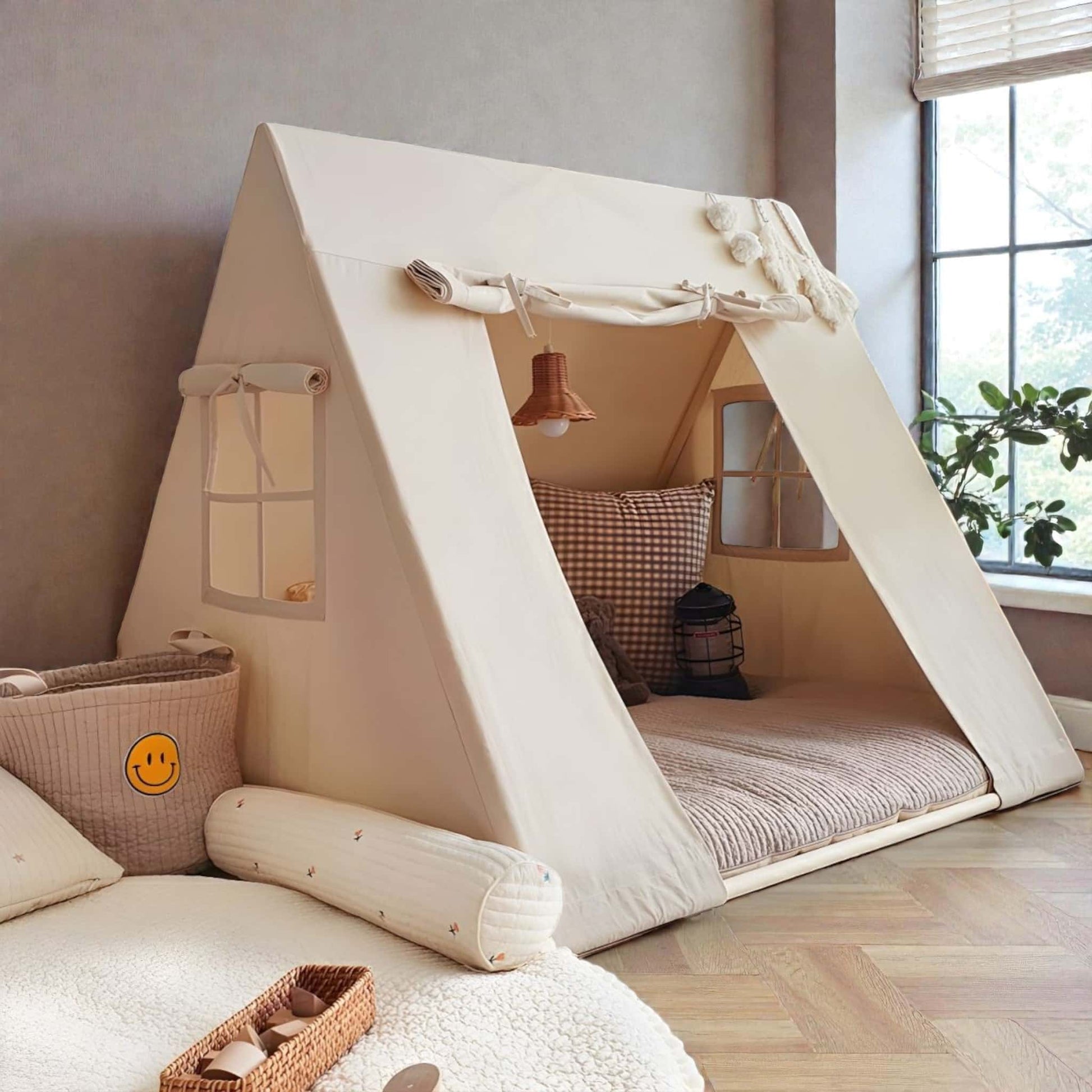 Linen Play Tent Cover, Kids Teepee Cover