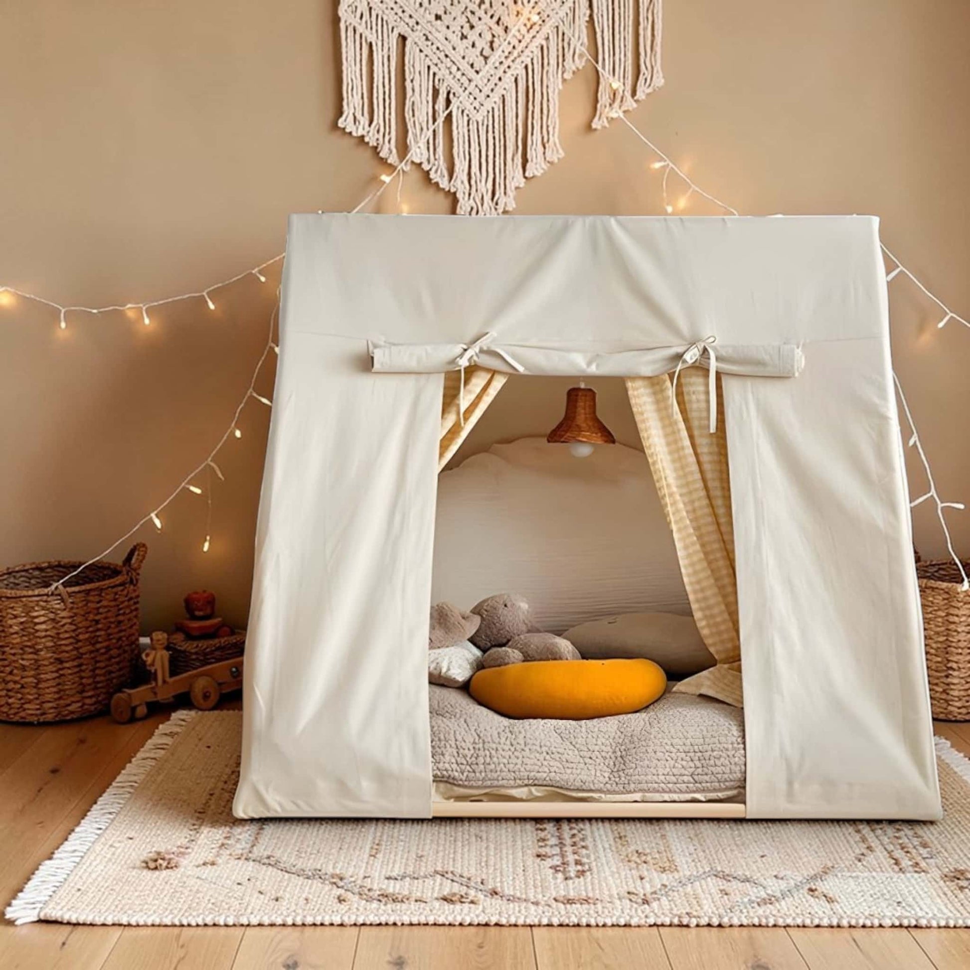 Linen Play Tent Cover, Kids Teepee Cover