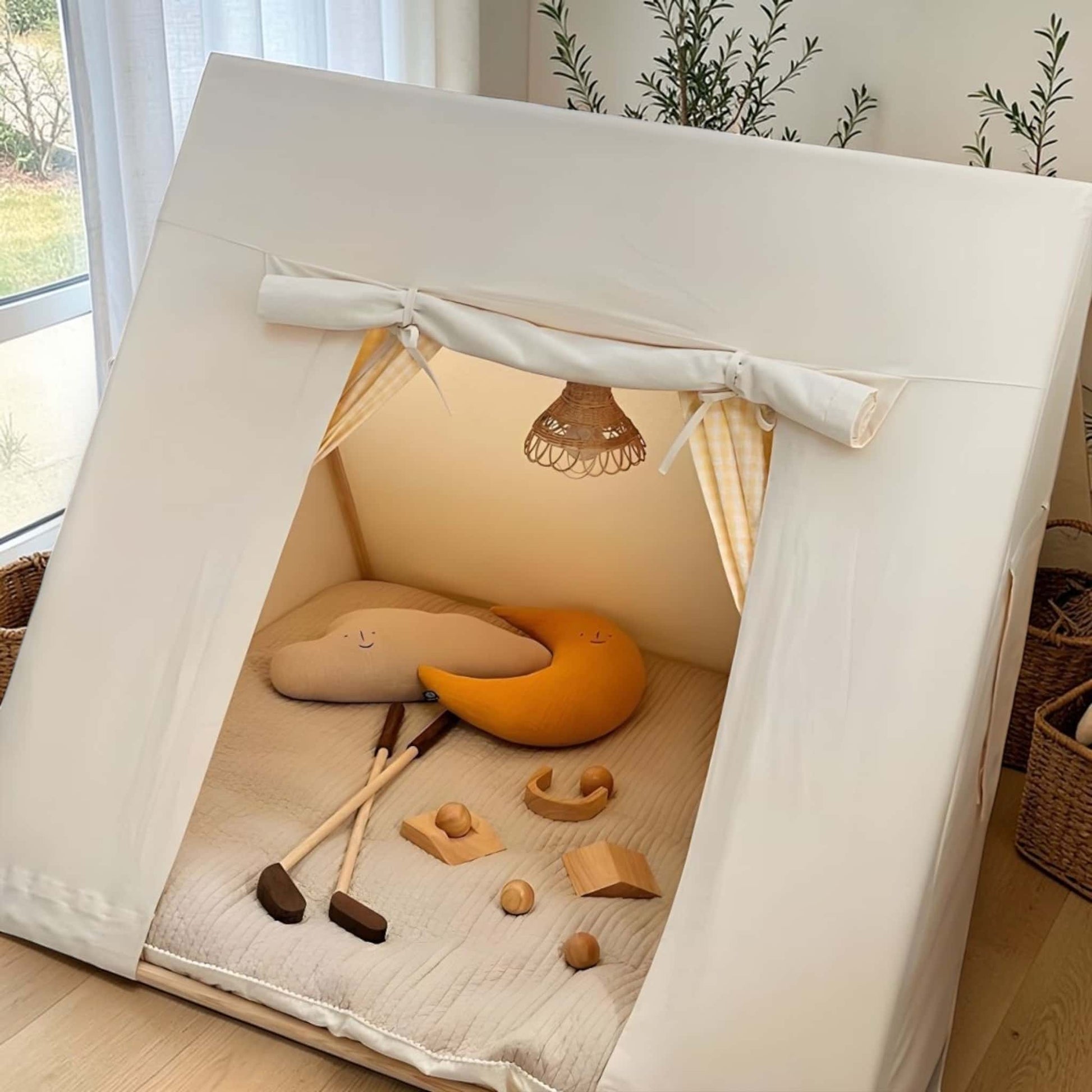 Linen Play Tent Cover, Kids Teepee Cover