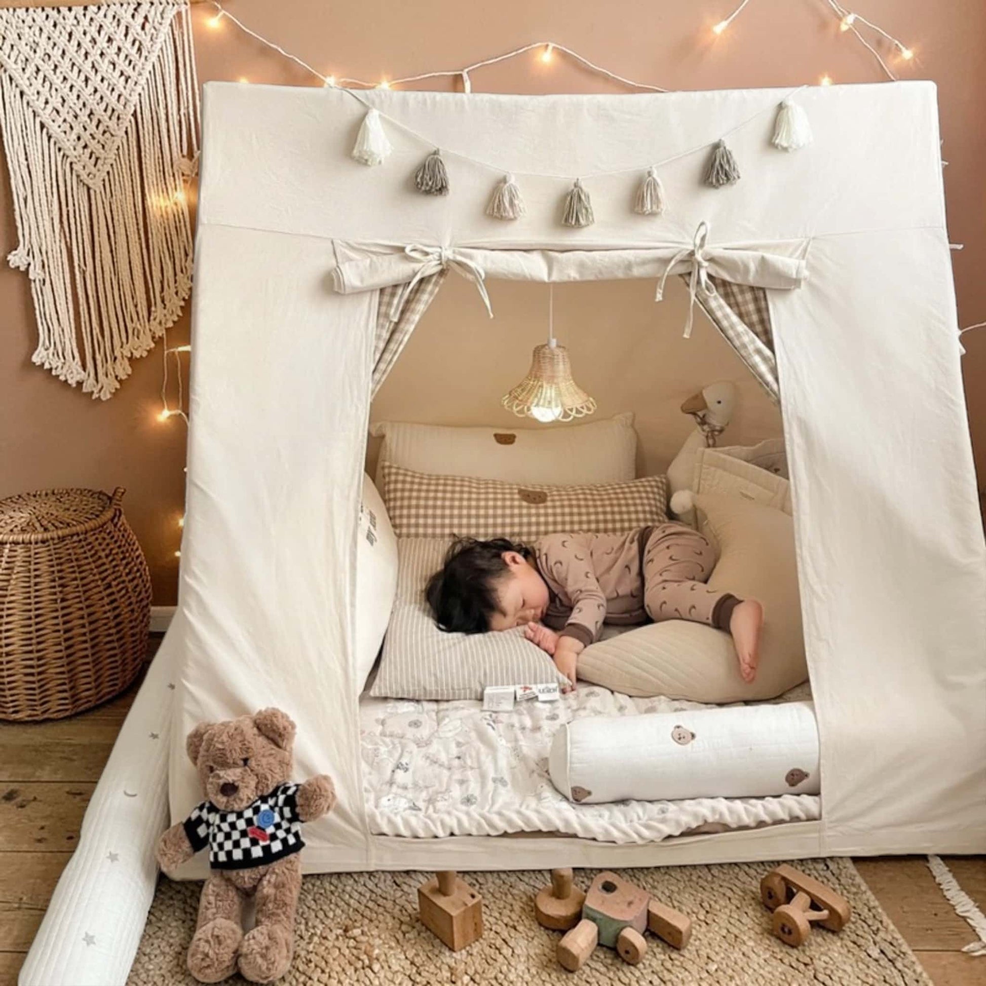 Linen Play Tent Cover, Kids Teepee Cover