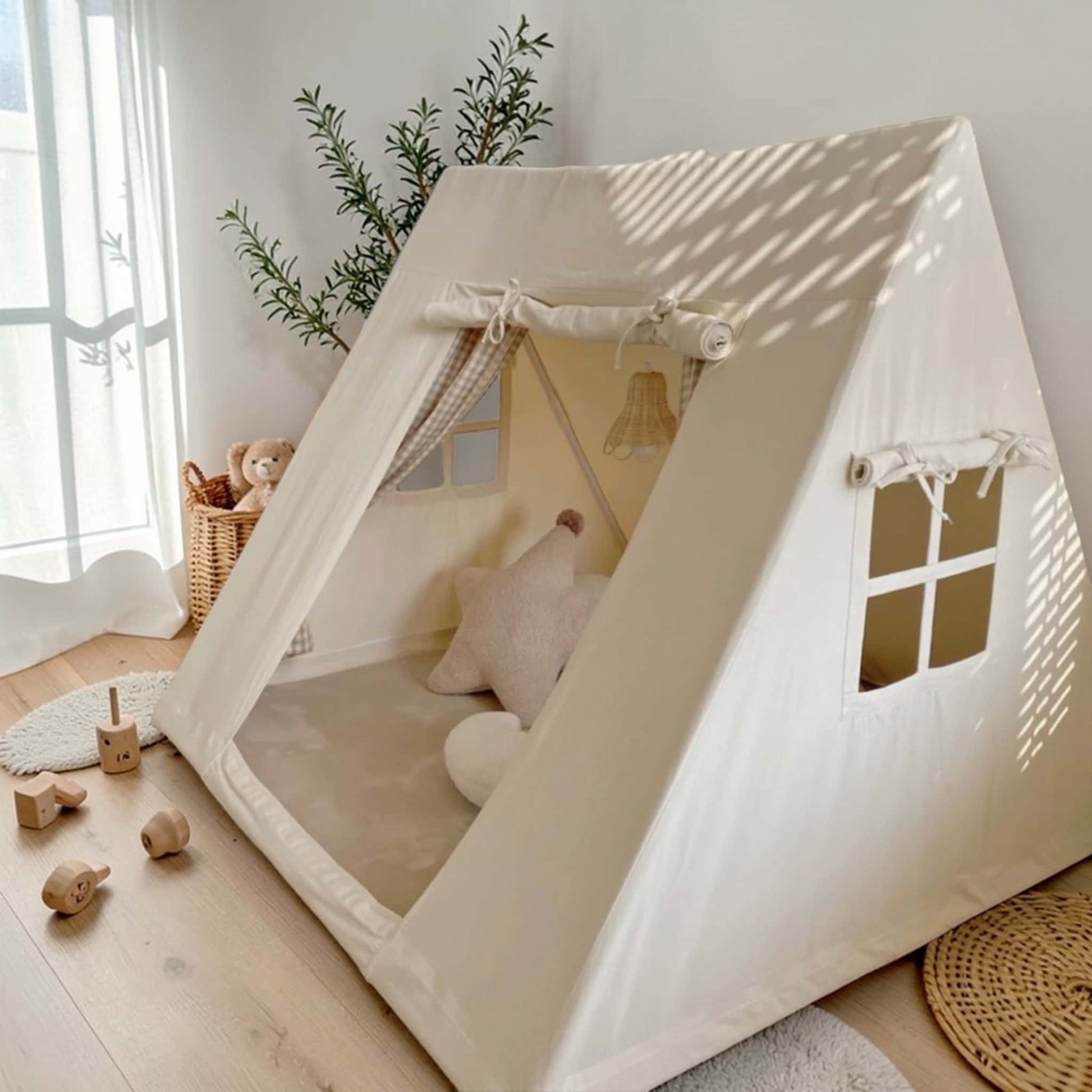 Linen Play Tent Cover, Kids Teepee Cover